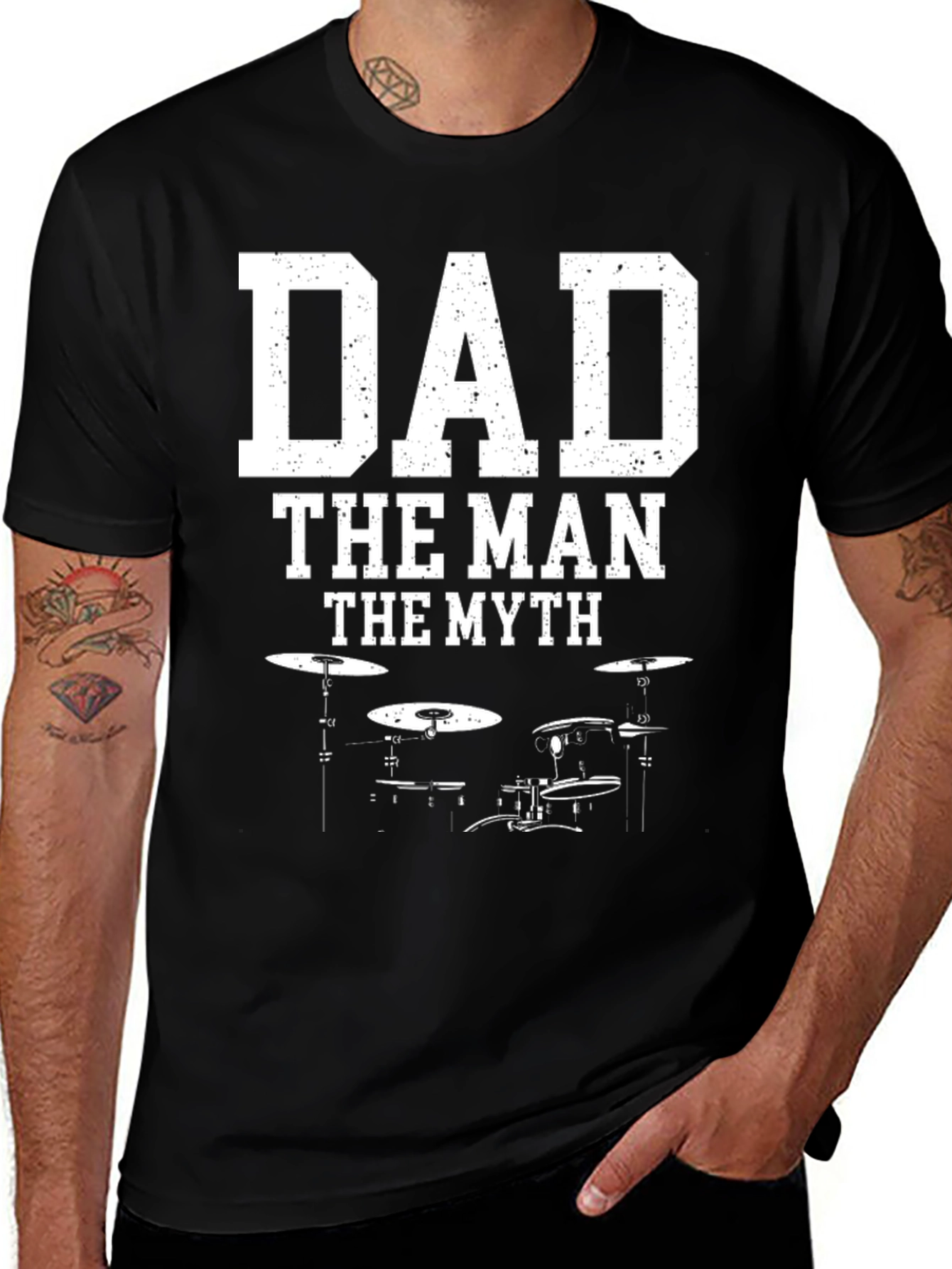 Variant 27 of Dad The Man The Myth Drum Kit Graphic T-Shirt