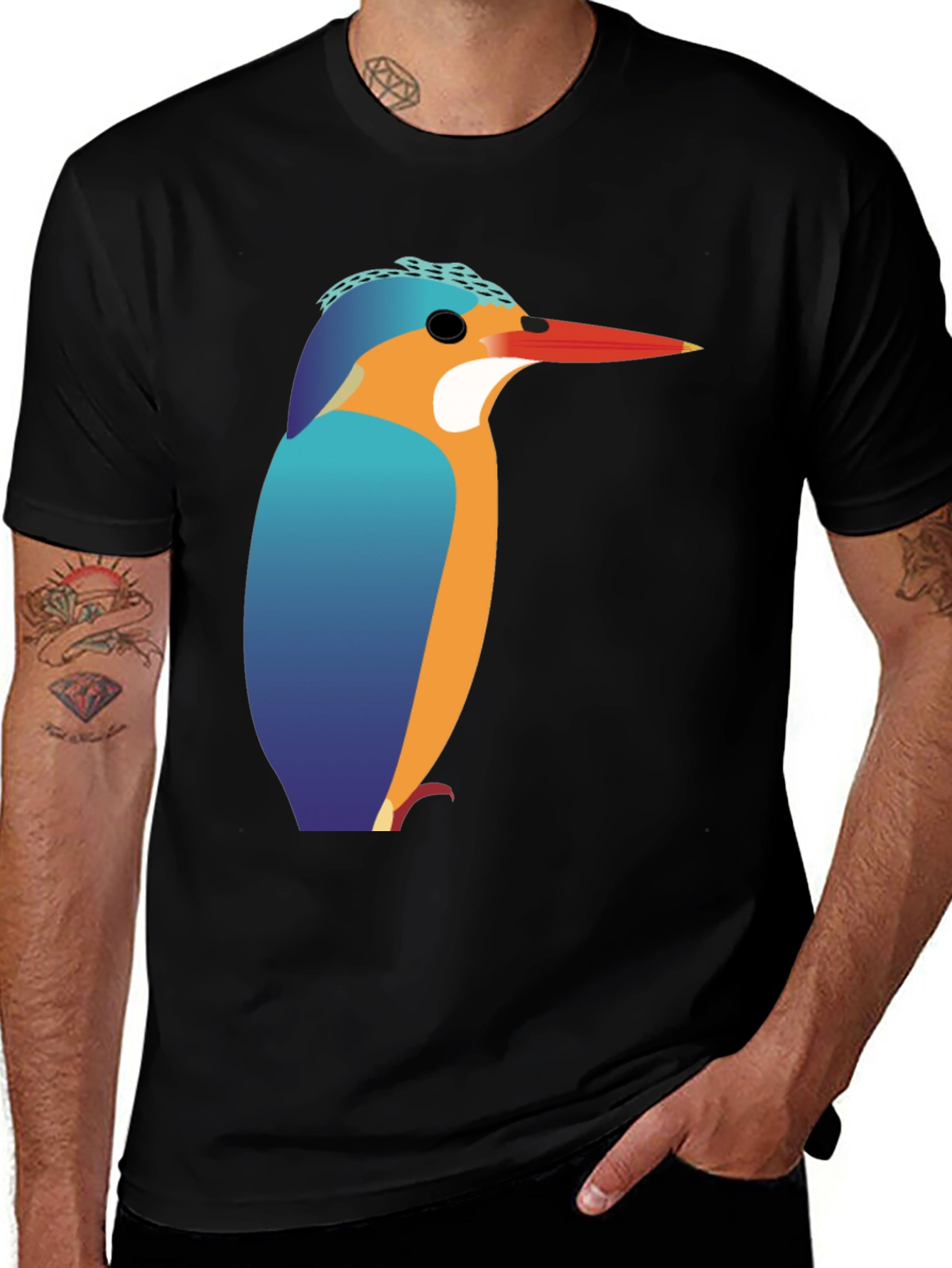 Kingfisher Bird Graphic Tee - Unique Design