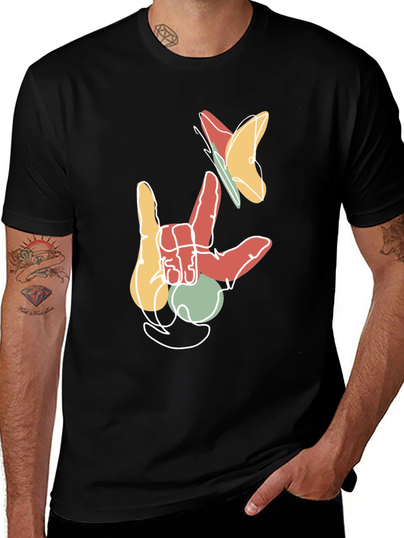 Variant 24 of ASL I Love You Butterfly Graphic T-Shirt