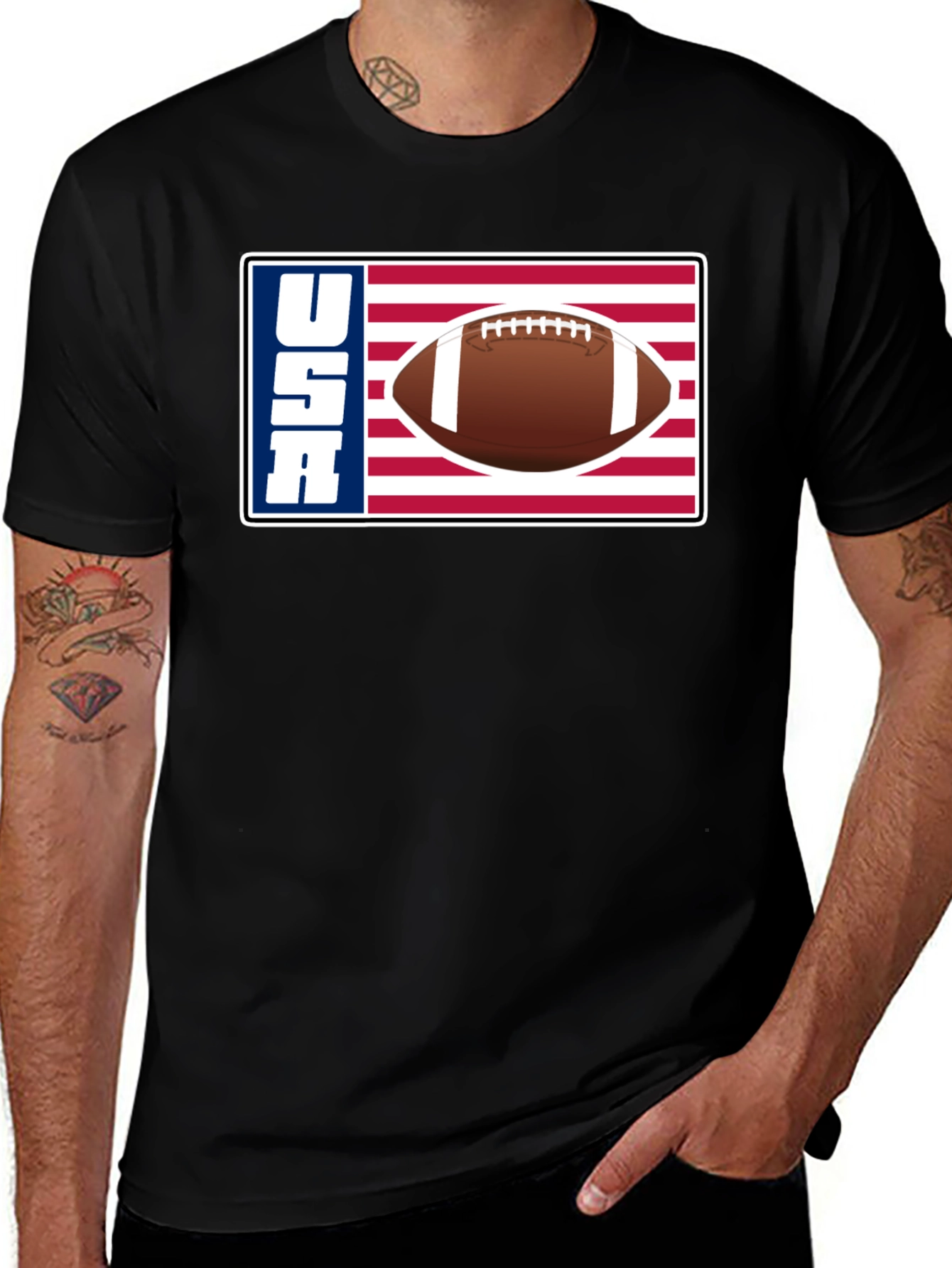 USA Football Graphic Tee - Patriotic American Football