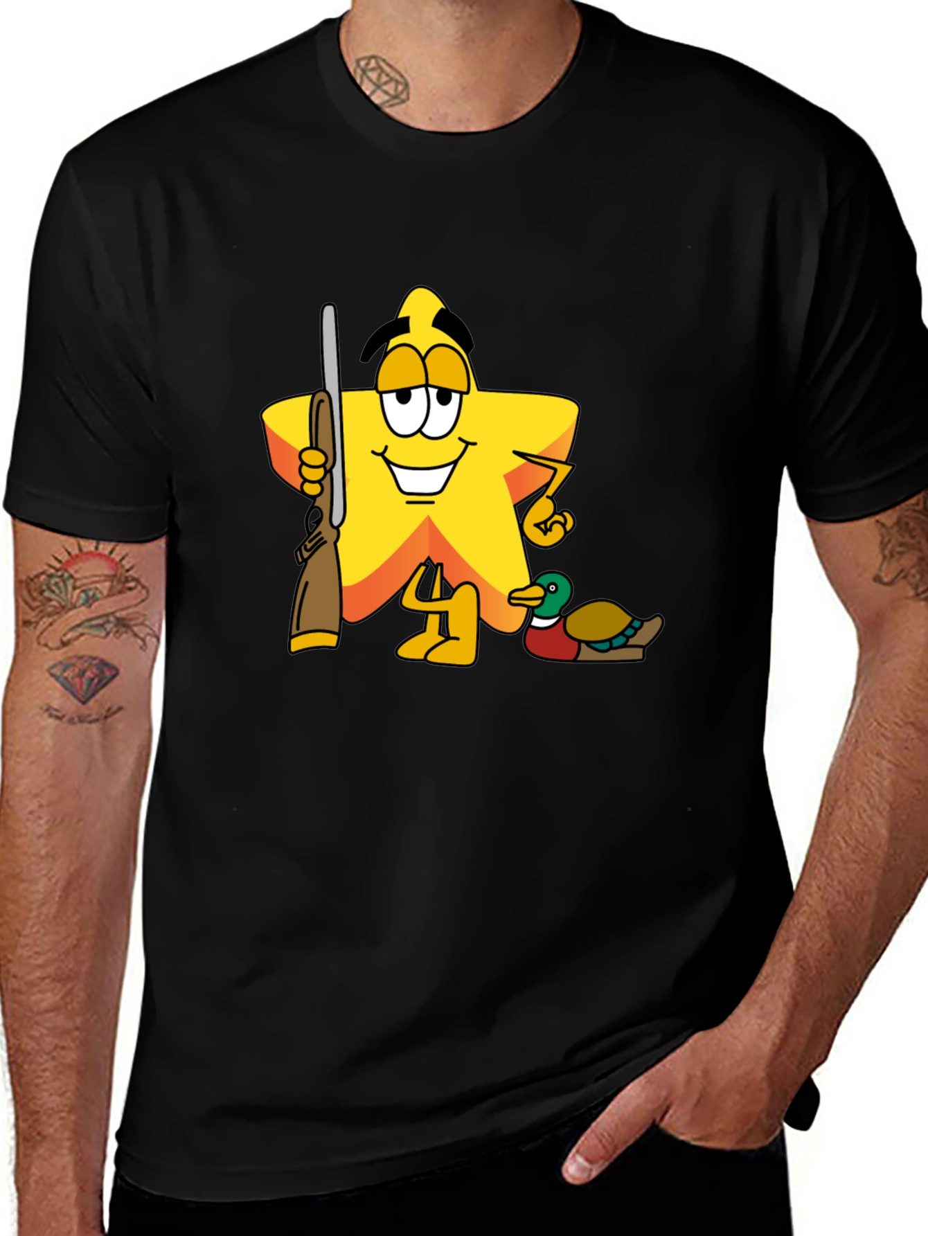 Variant 5 of Cartoon Star Hunting T-Shirt - Fun Graphic Tee