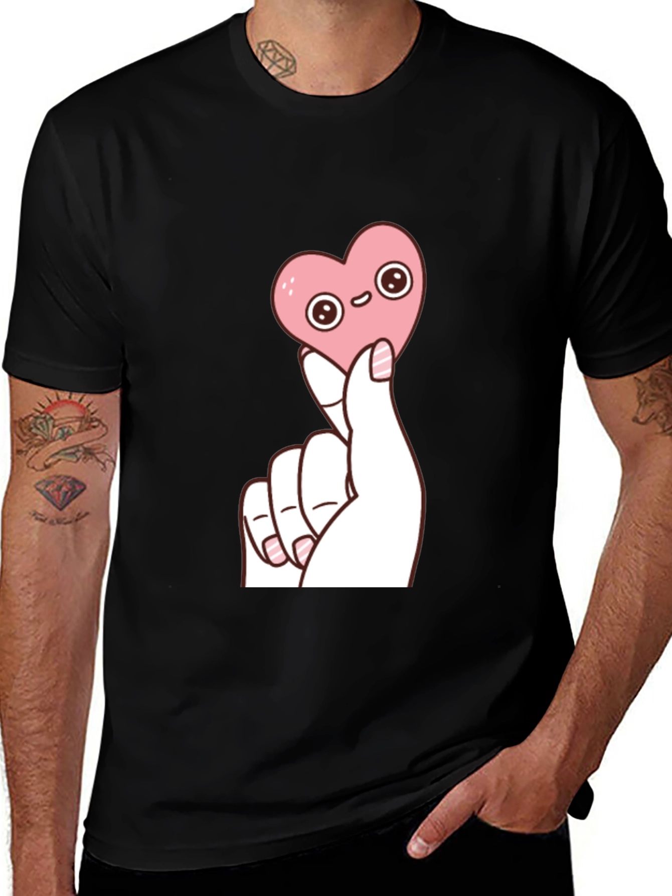 Variant 7 of Kawaii Heart Graphic T-Shirt - Trendy Cute Top
