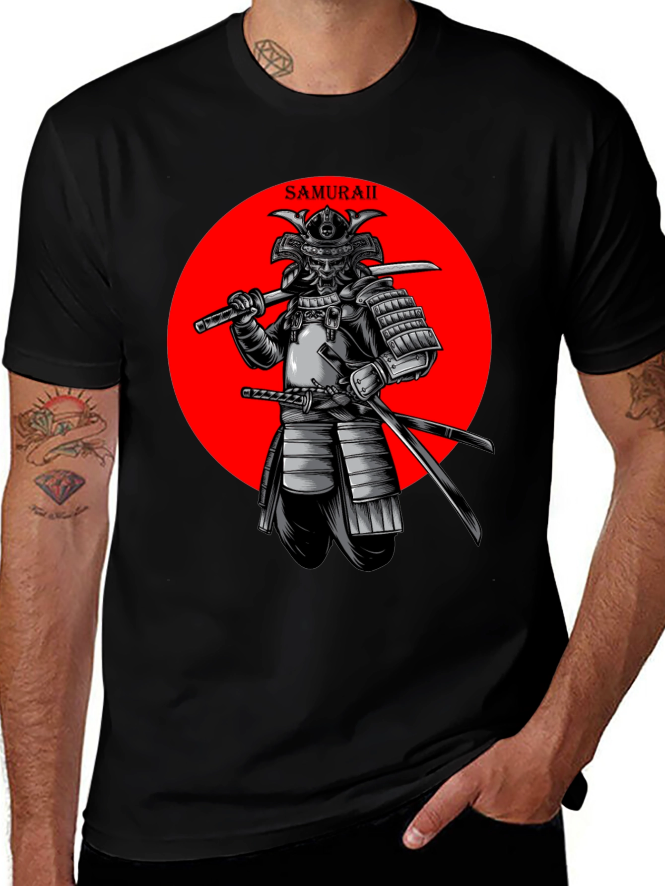 Variant 30 of Samurai Warrior Graphic Tee - Stylish Black T-Shirt