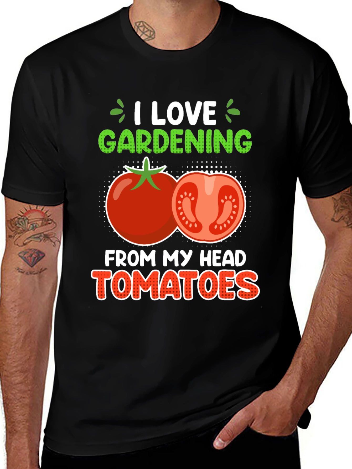 Variant 18 of I Love Gardening Tomatoes Graphic Tee