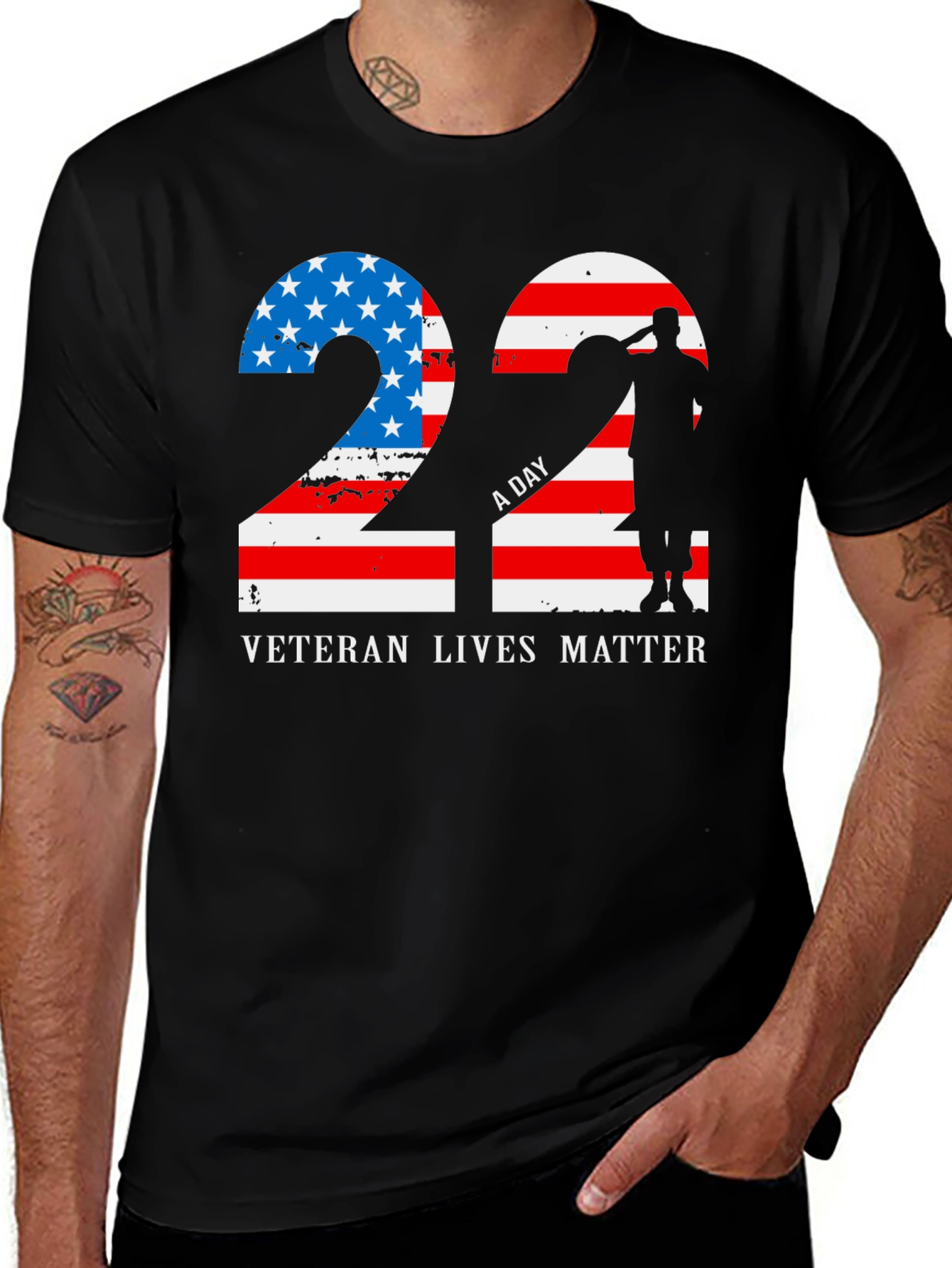 Variant 30 of Veteran Lives Matter Patriotic Graphic T-Shirt