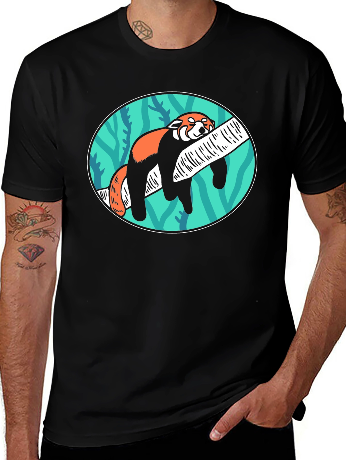 Variant 11 of Red Panda Nap T-Shirt - Cute Animal Tee