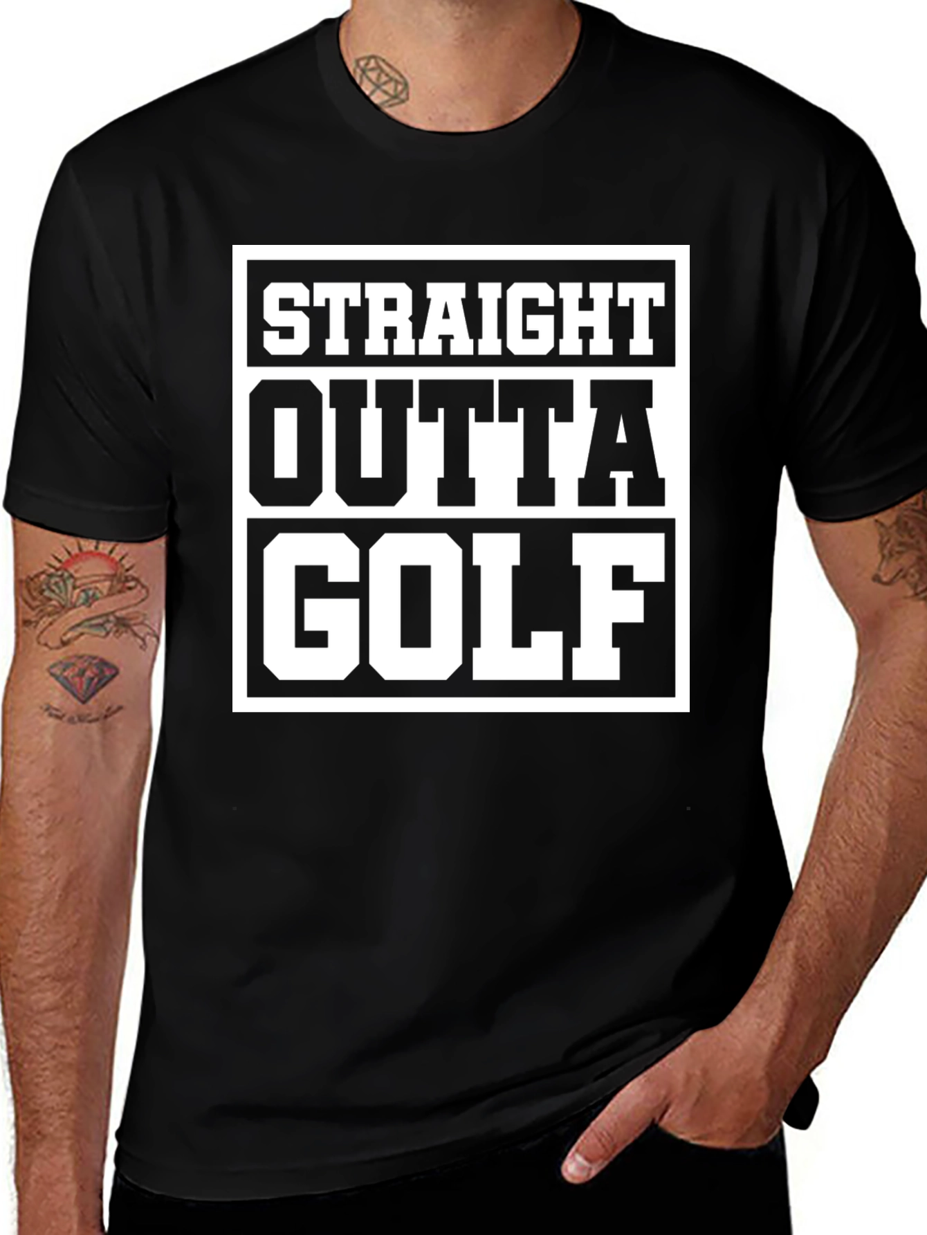 Variant 28 of Straight Outta Golf Black T-Shirt