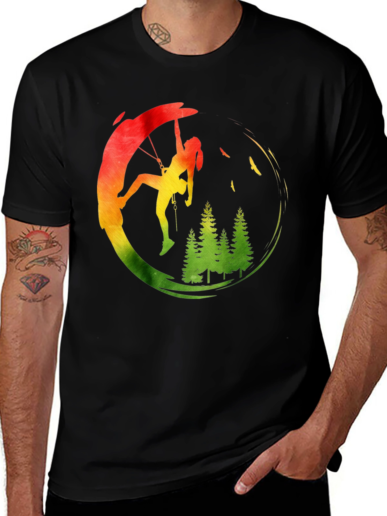 Variant 21 of Rasta Climbing T-Shirt - Adventure Ready