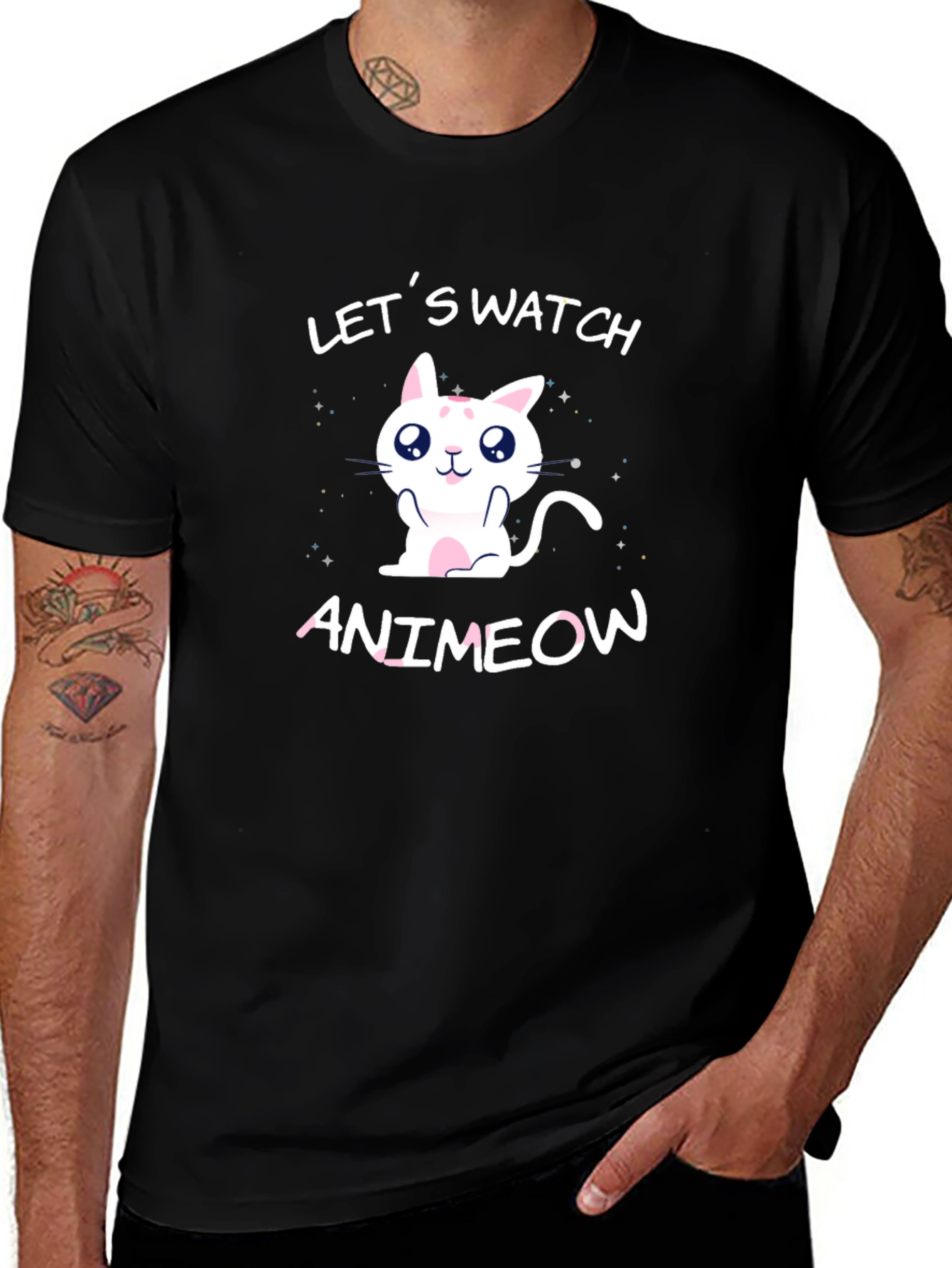Variant 17 of Animeow Cat Lover T-Shirt - Let's Watch Anime