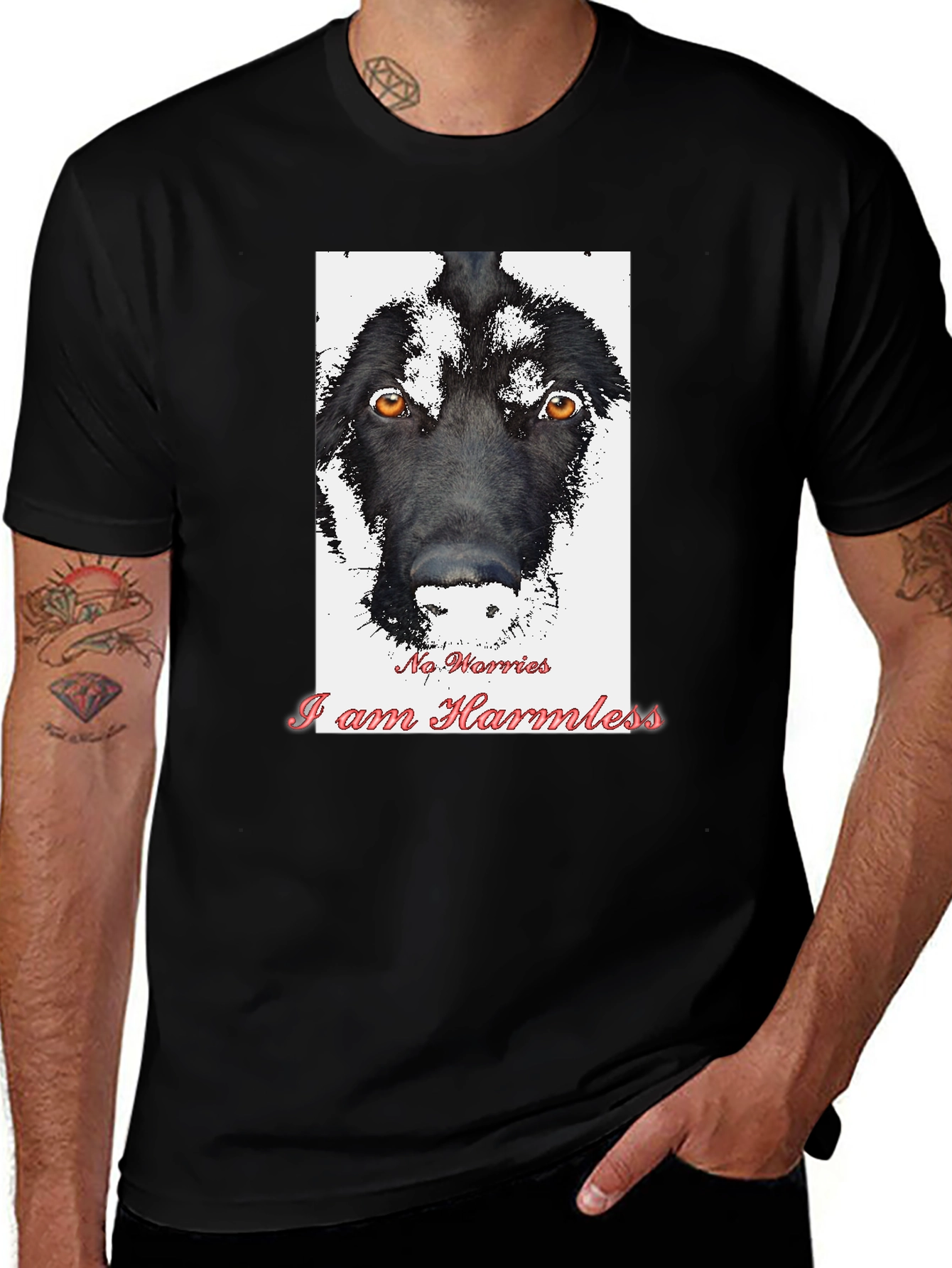 Black Harmless Dog Graphic T-Shirt main image