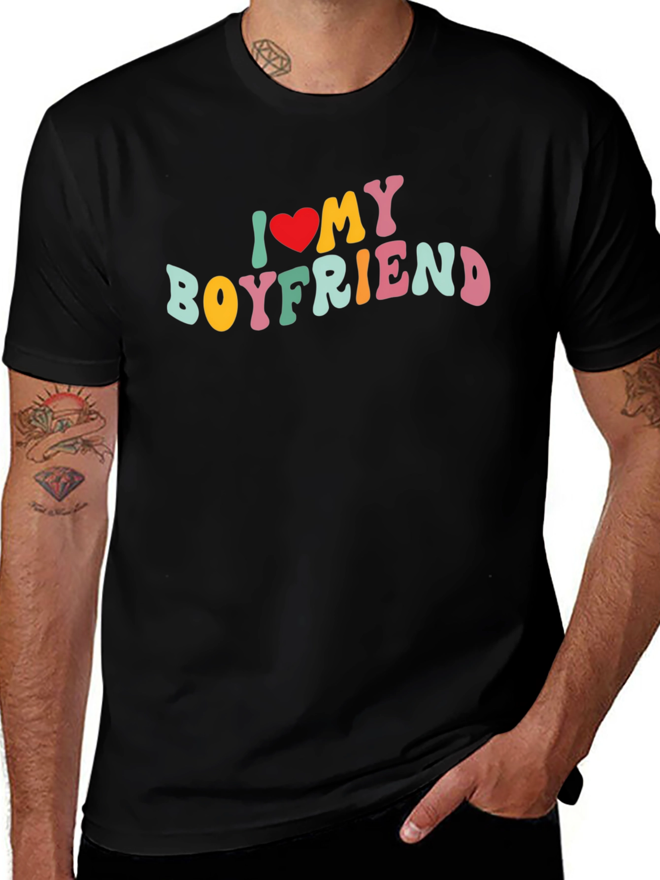 Variant 6 of I Love My Boyfriend Graphic Tee - Fun, Casual Style