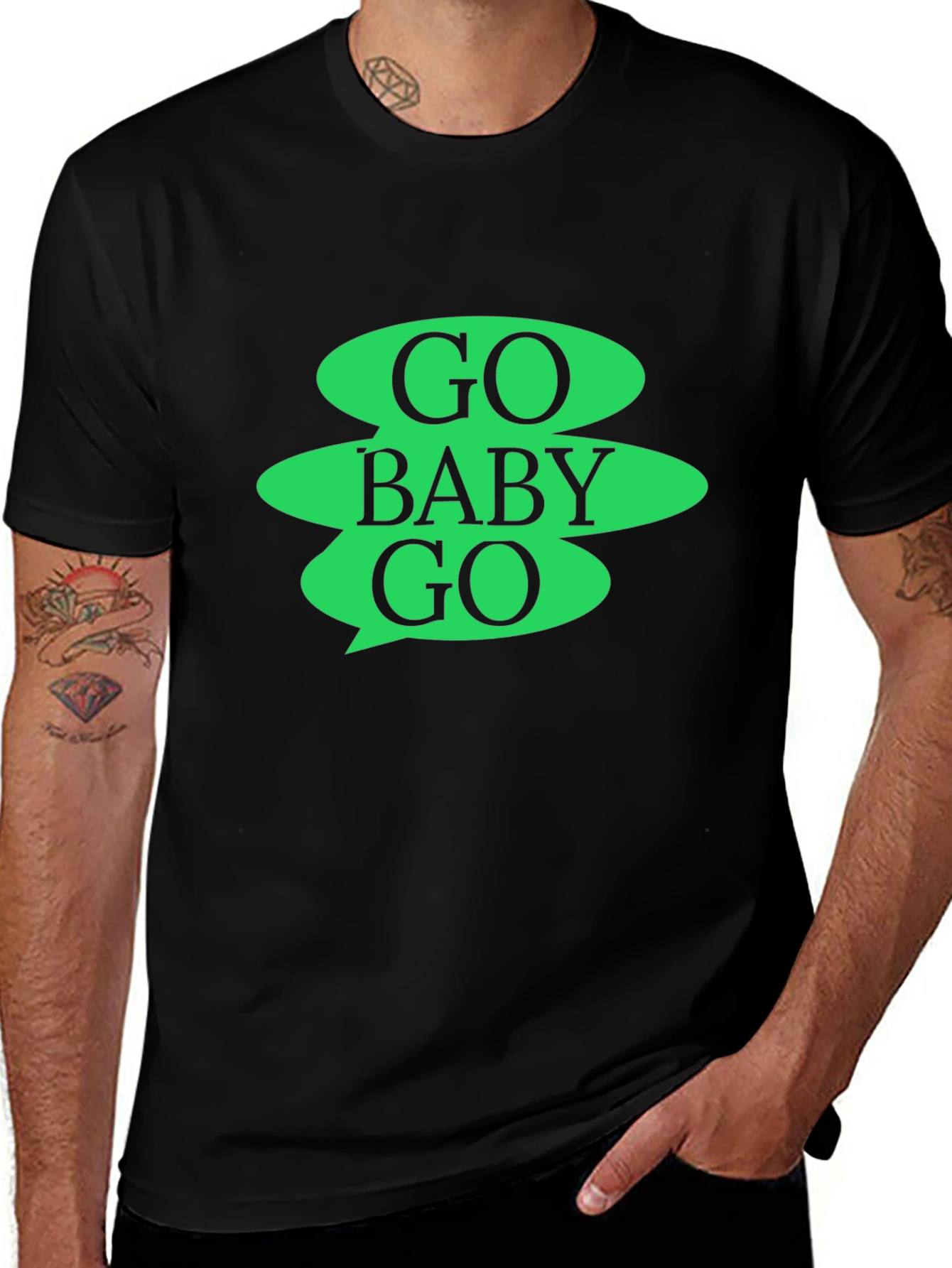 Variant 26 of Go Baby Go Graphic Tee - Black Cotton Casual