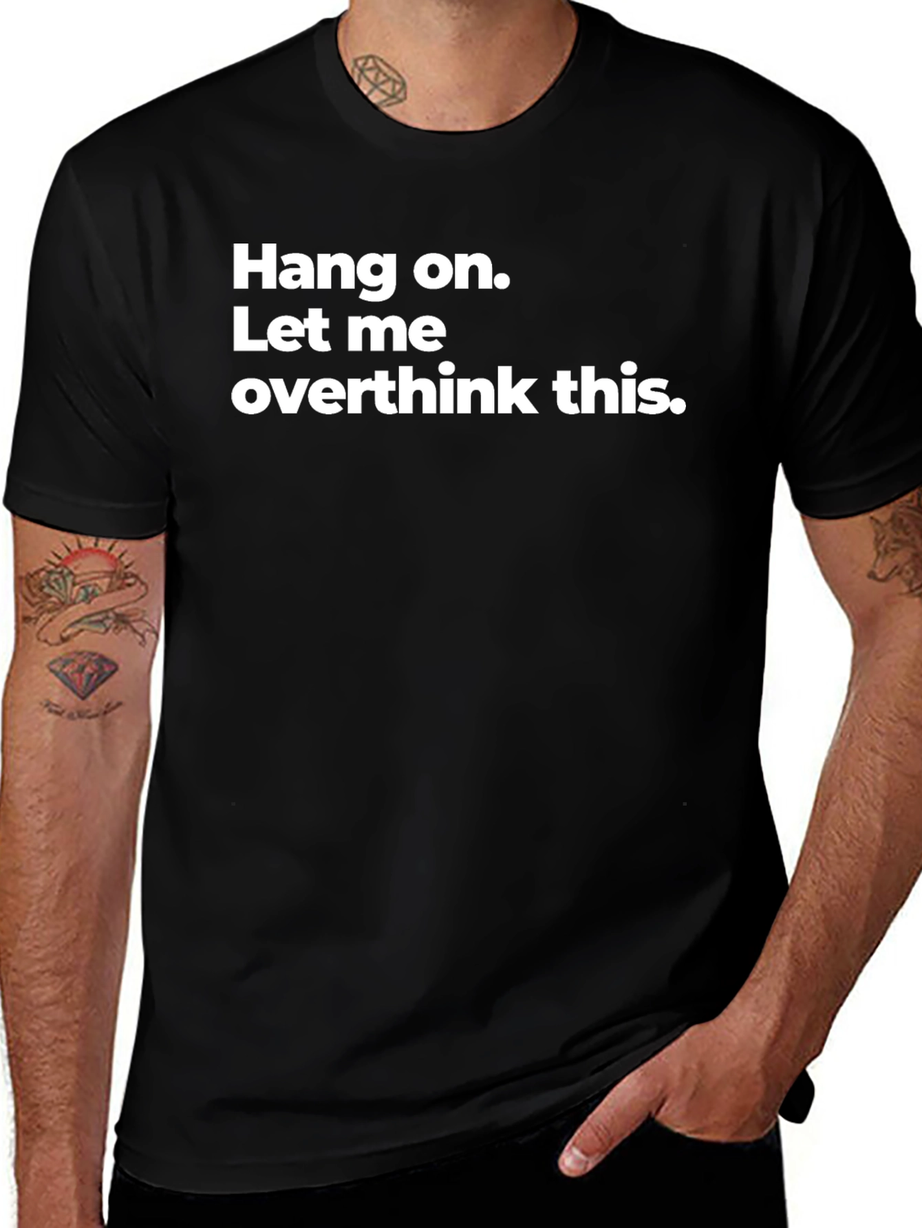 Variant 28 of Hang On Overthink T-Shirt - Funny Slogan Tee
