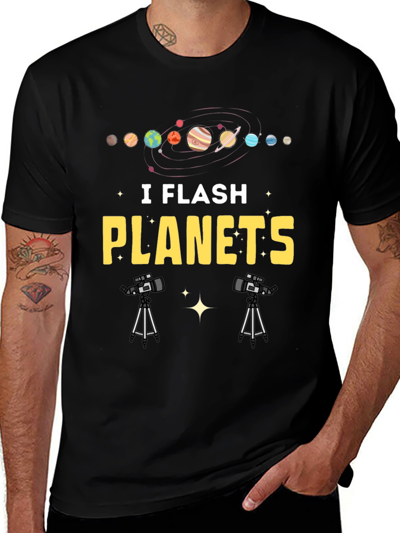 I Flash Planets Graphic T-Shirt - Astronomy Humor Tee