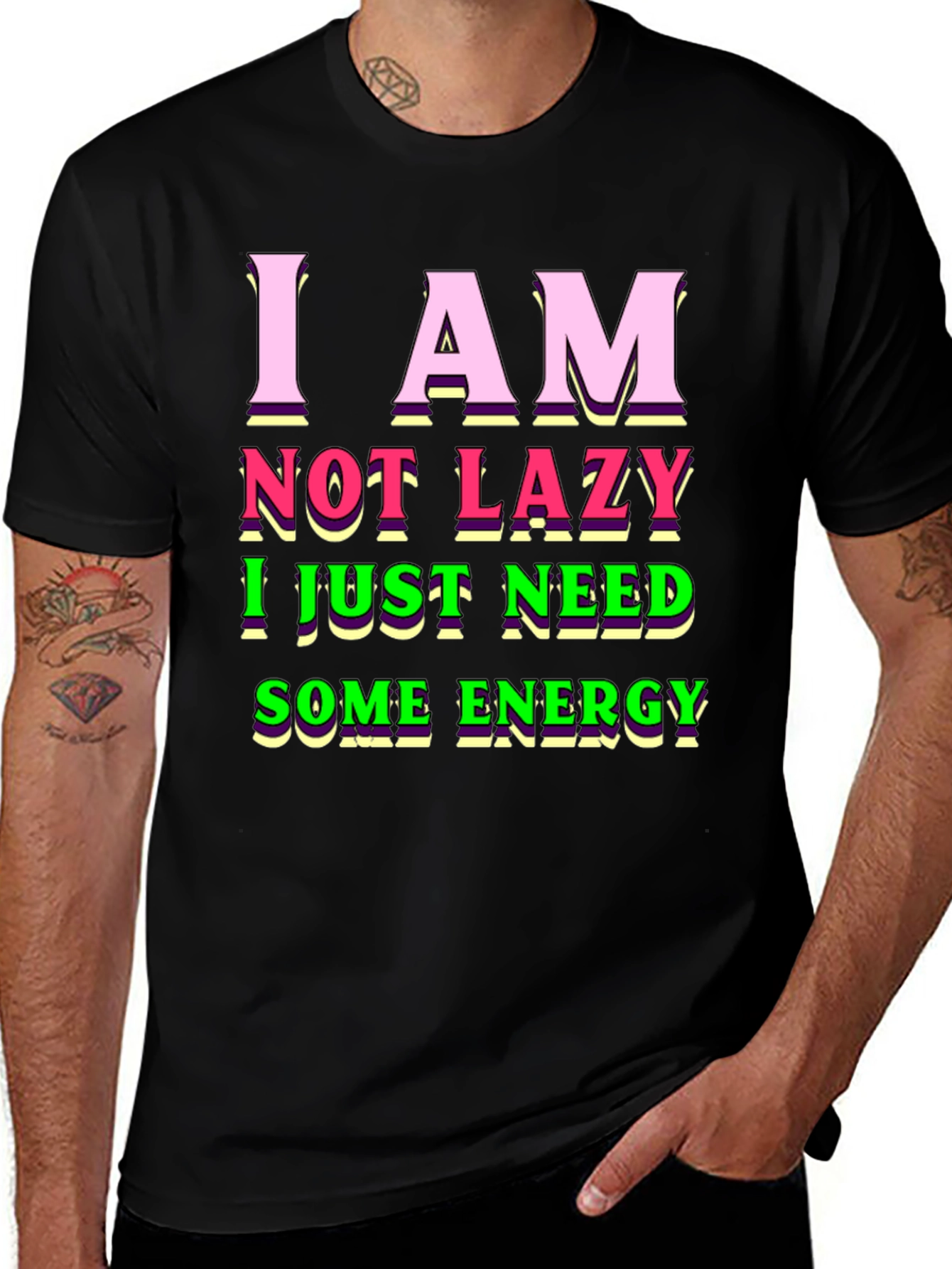 Funny "Not Lazy" Graphic Tee - Comfort & Style