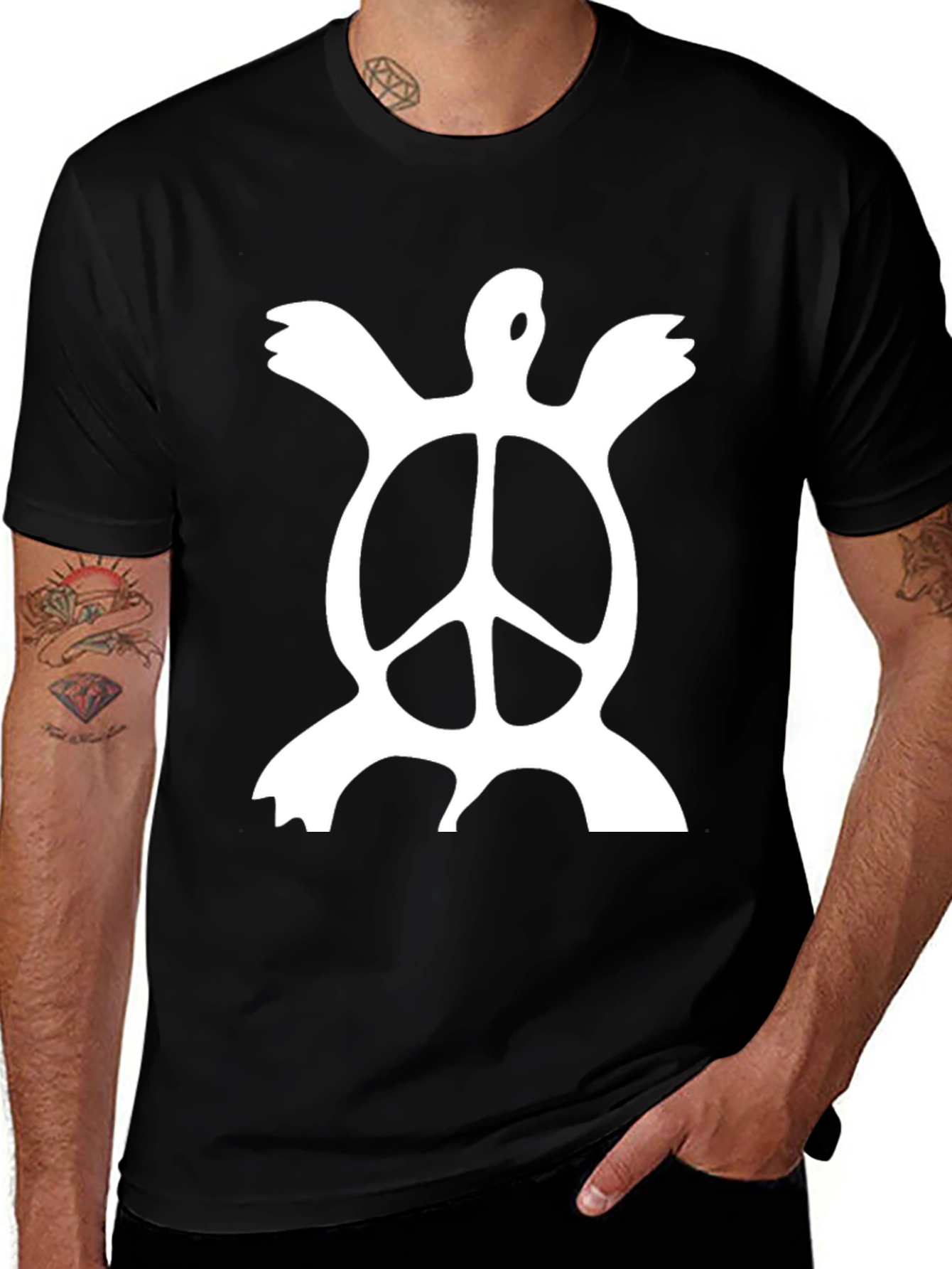 Peace Turtle Black T-Shirt