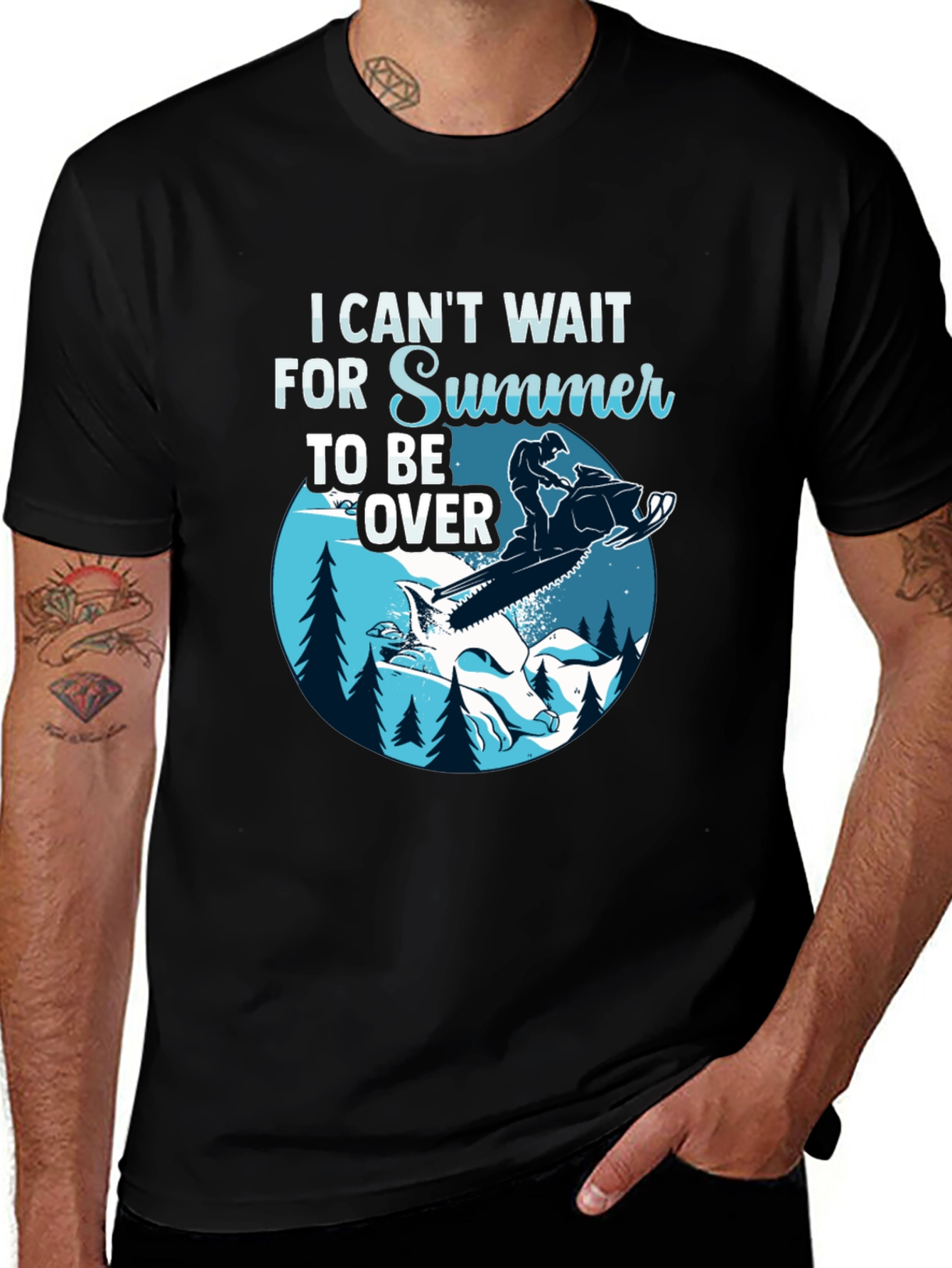 Variant 5 of I Can't Wait for Summer to be Over Black Tee