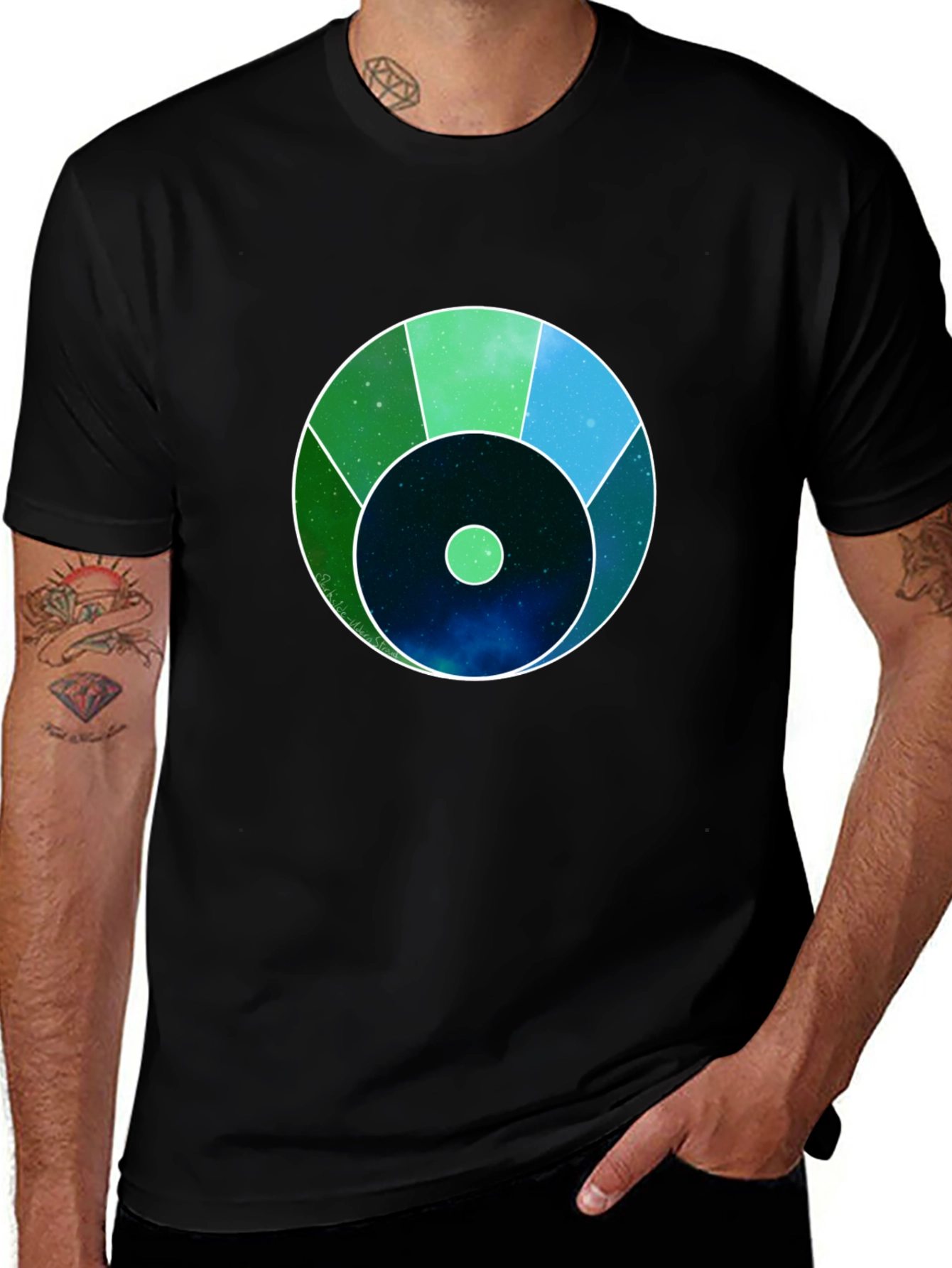 Variant 19 of Cosmic Eye Graphic Tee - Modern Black T-Shirt
