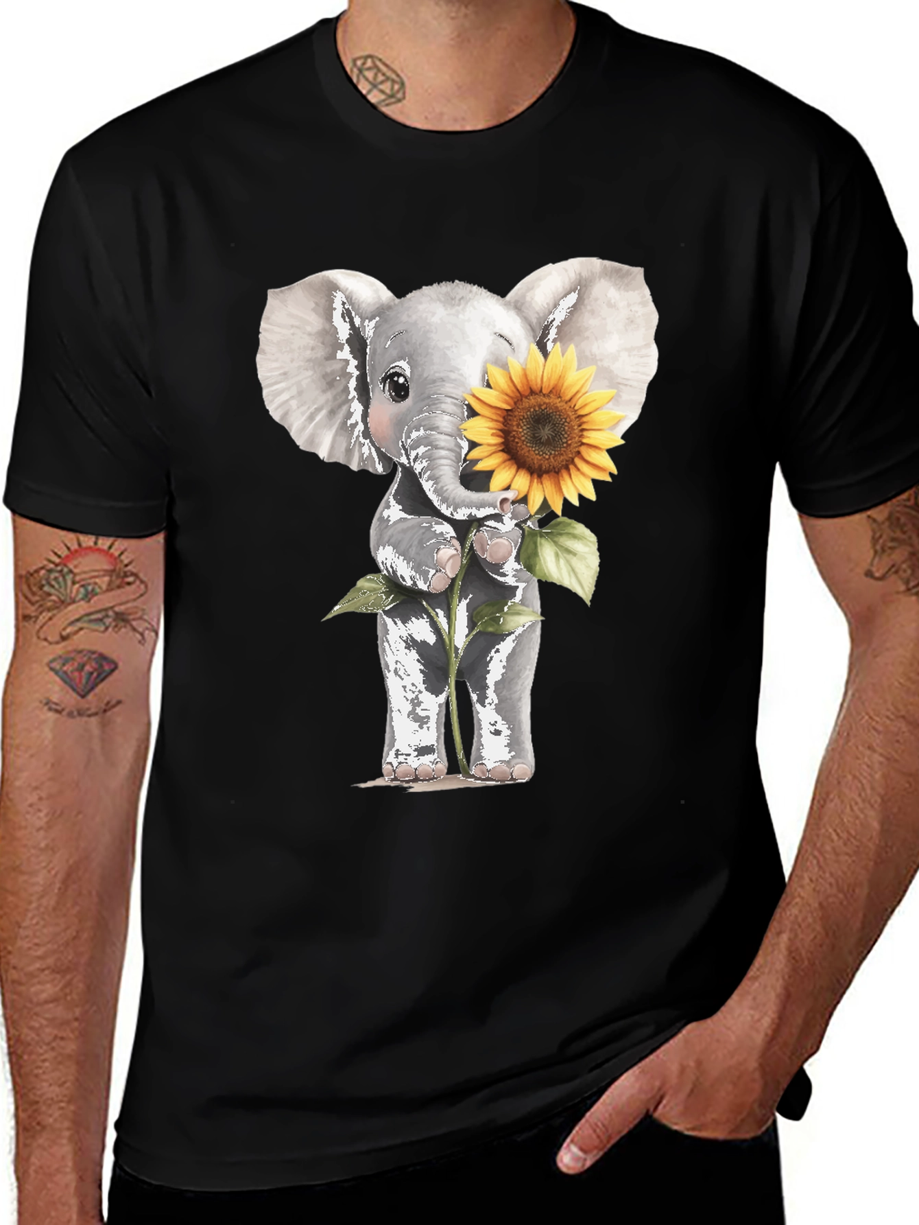 Variant 22 of Elephant & Sunflower Graphic Tee