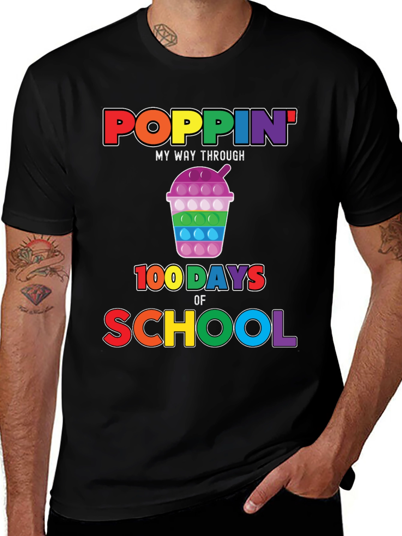 Poppin' My Way Through 100 Days of School T-Shirt