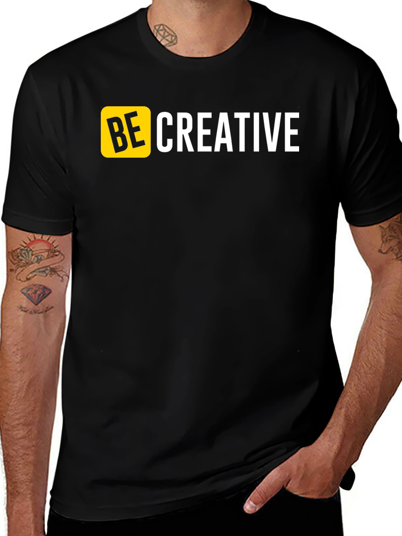 Variant 14 of Be Creative Black T-Shirt - Bold Design