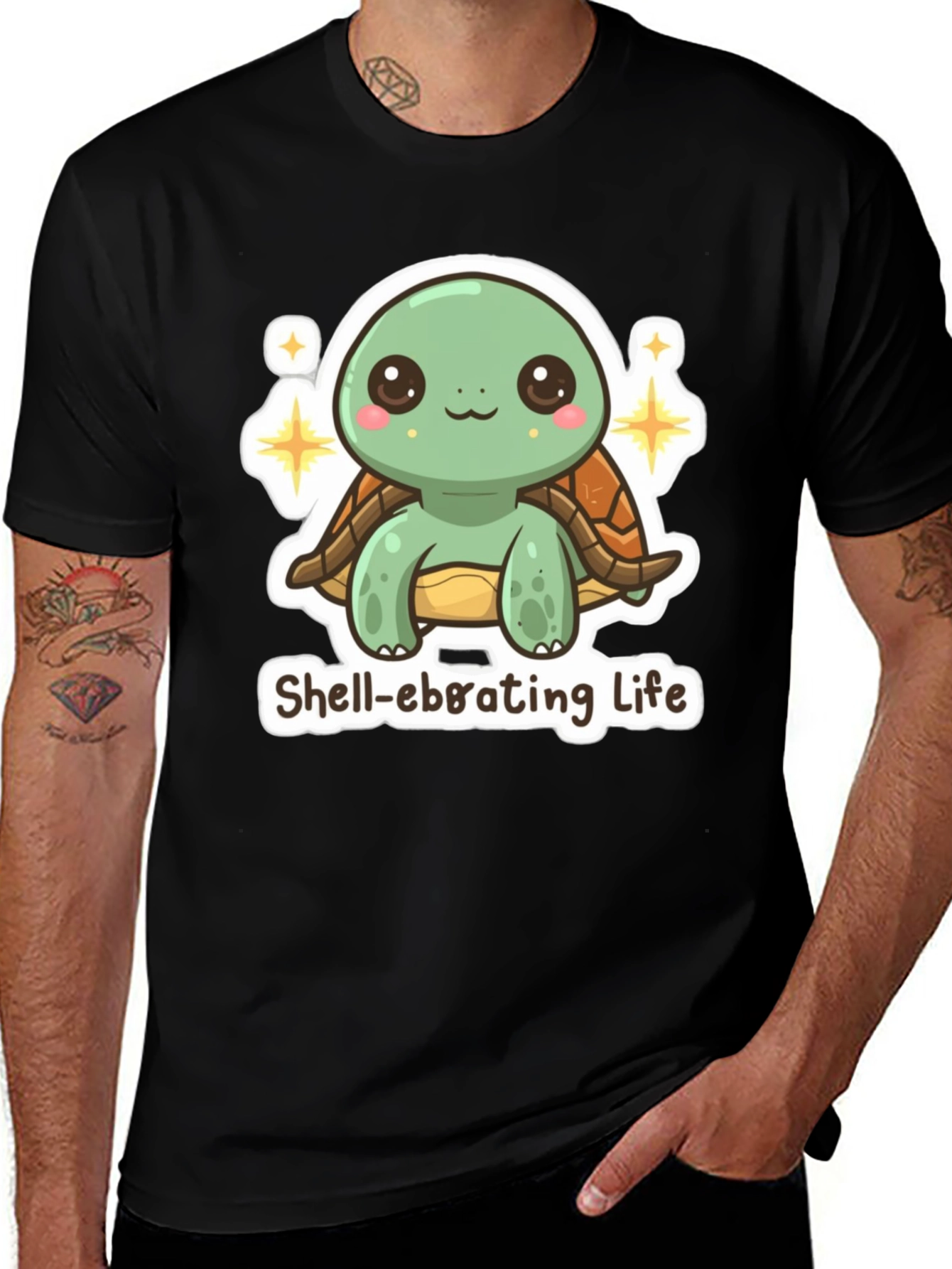 Variant 19 of Cute Turtle T-Shirt - Shell-ebrating Life!