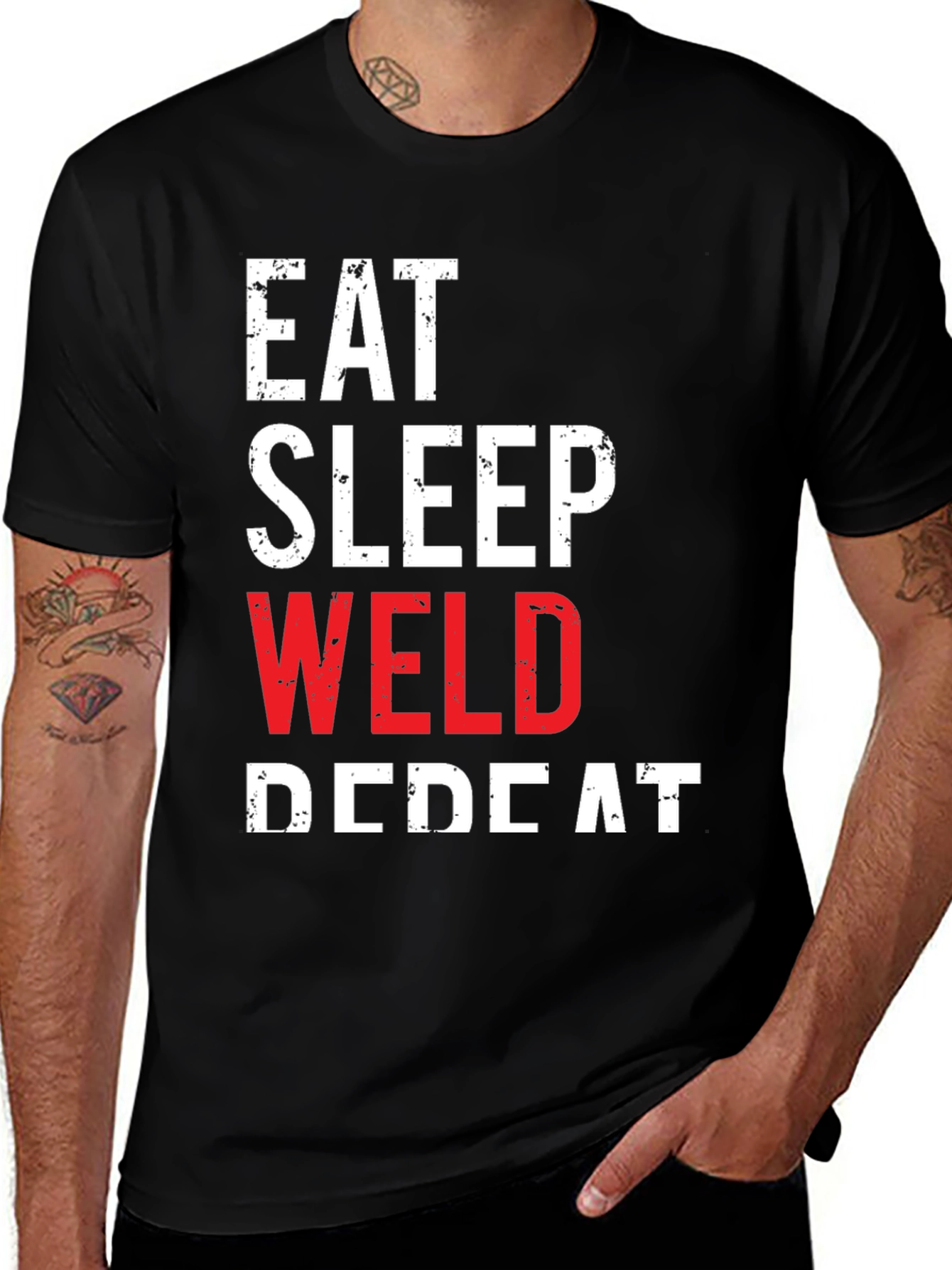 Variant 10 of Eat Sleep Weld Repeat - Funny Welder T-Shirt