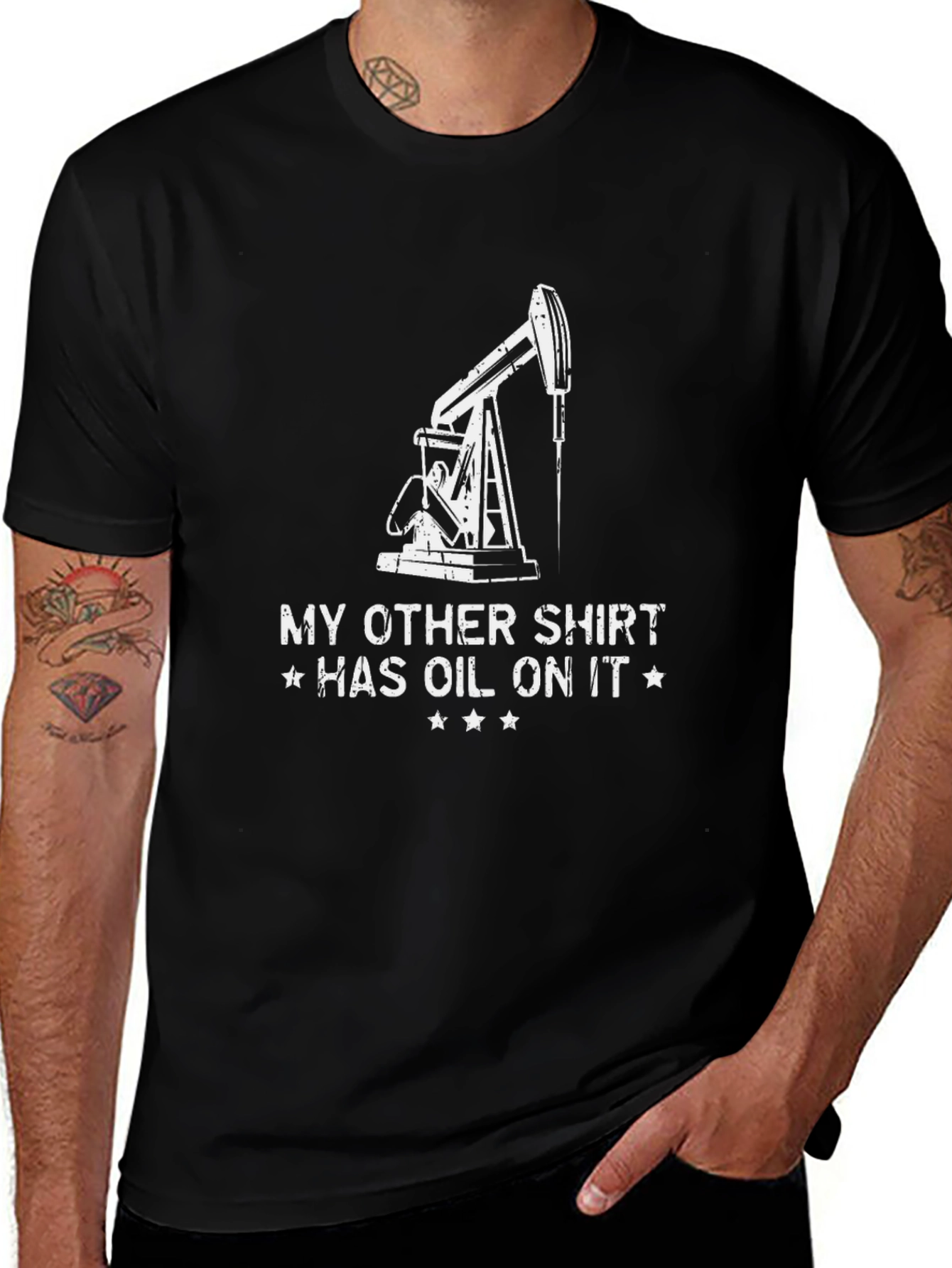 Variant 20 of Oil Rig Shirt - My Other Shirt Has Oil On It - Black Tee