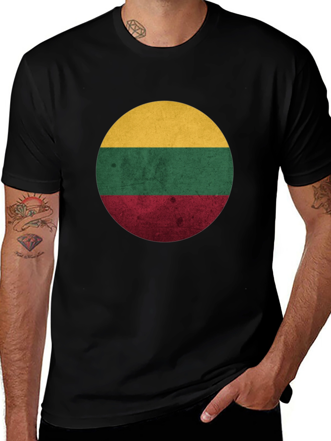 Lithuanian Flag T-Shirt - Round Graphic Tee
