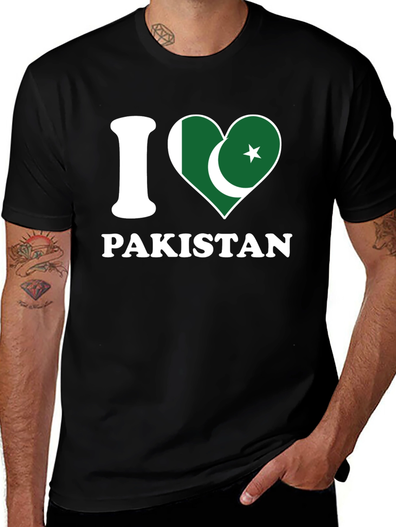 I Love Pakistan T-Shirt - Country Flag Heart Design