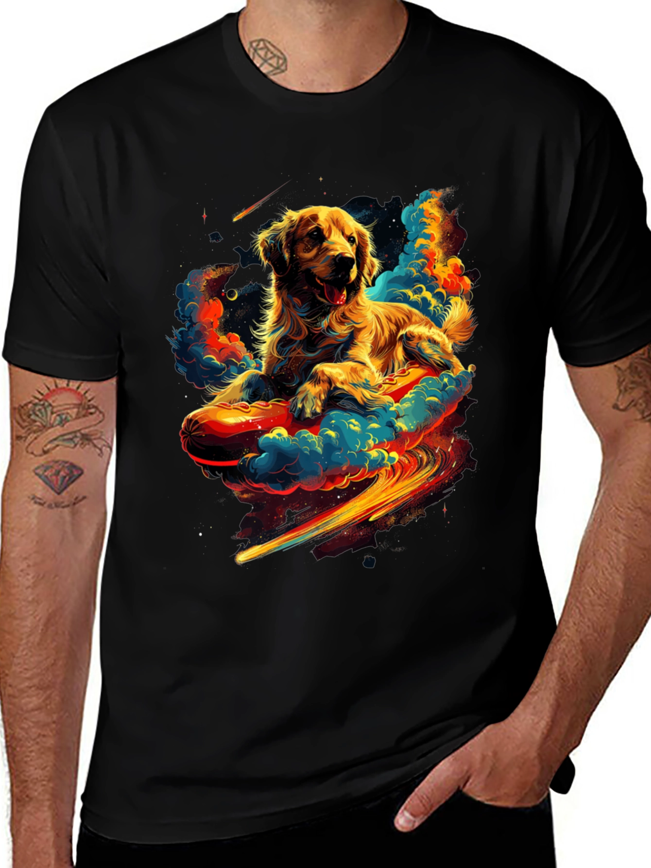 Variant 25 of Golden Retriever Hotdog T-Shirt