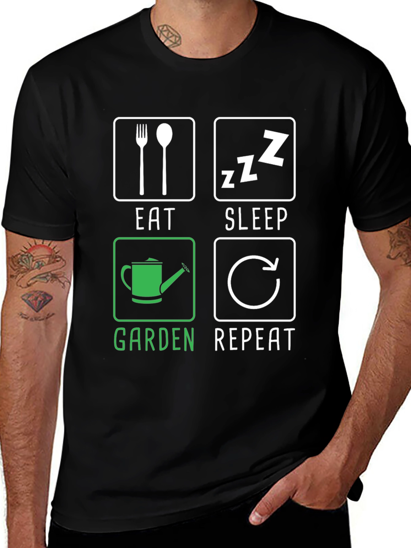 Variant 10 of Eat Sleep Garden Repeat Black T-Shirt
