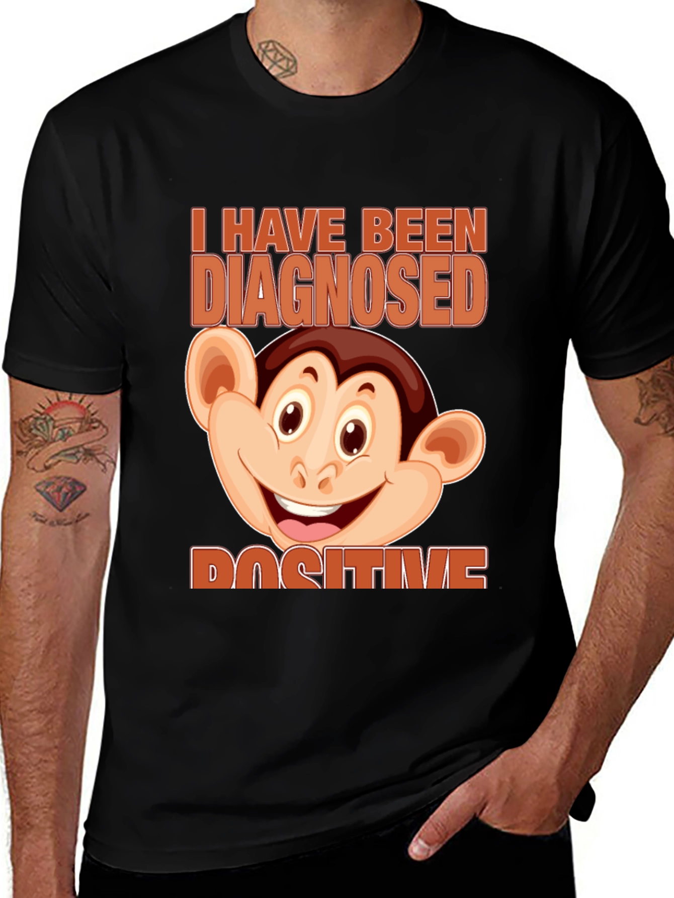 Variant 24 of Diagnosed Positive Monkey Graphic T-Shirt