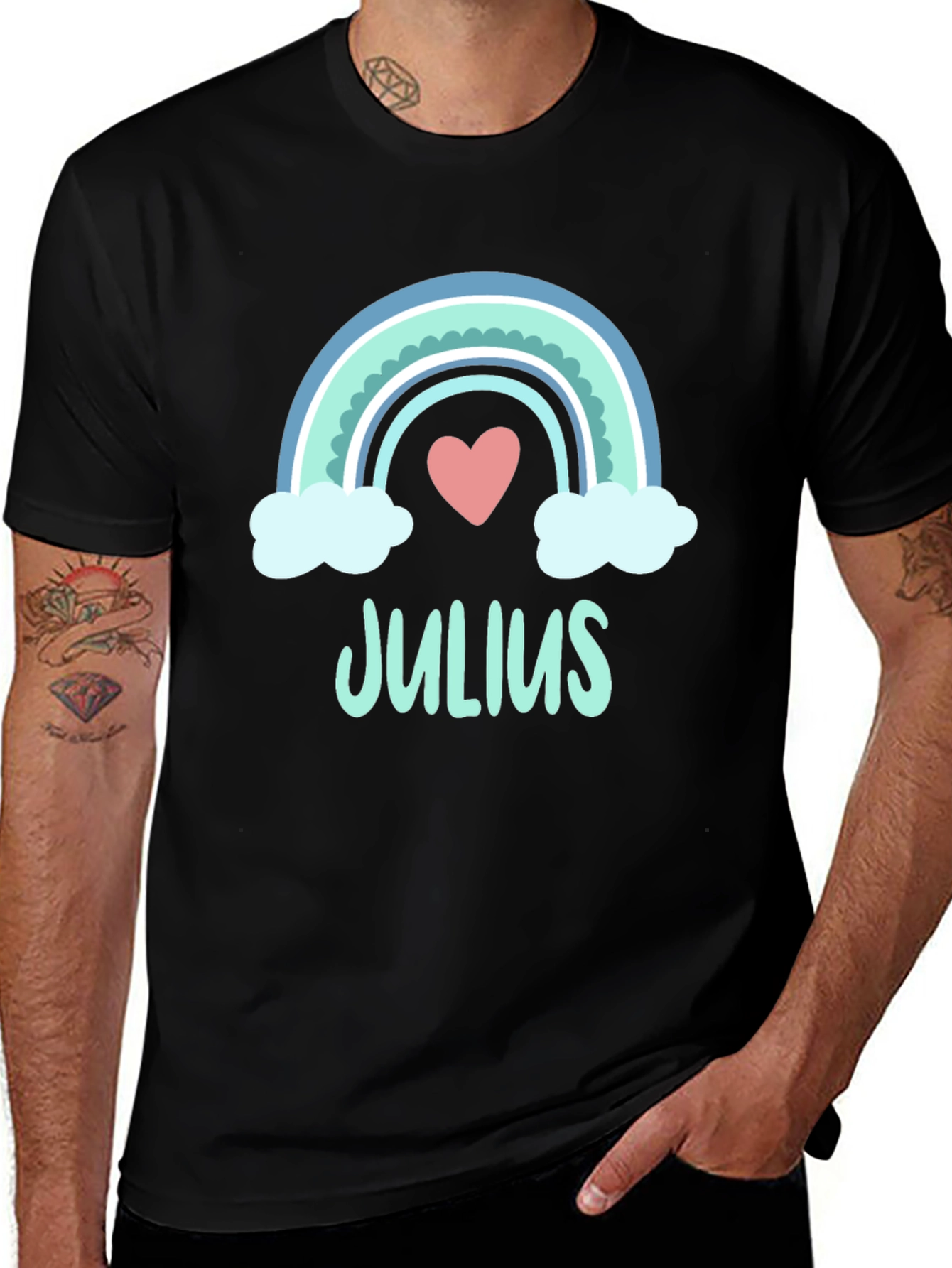 Variant 8 of Julius Rainbow Heart T-Shirt - Soft Cotton Blend