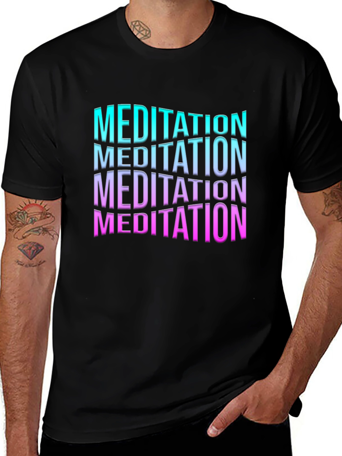 Variant 17 of Meditation T-Shirt - Gradient Text Design
