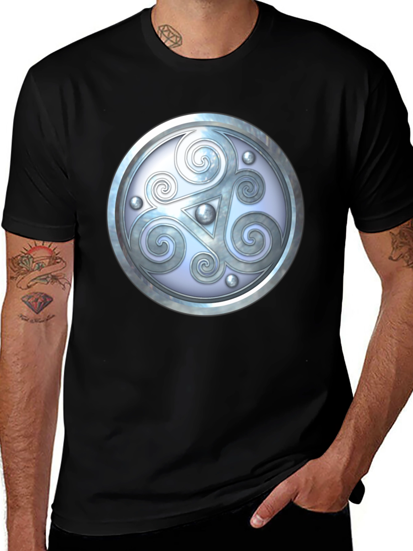Celtic Shield Graphic Tee - Black Casual Shirt