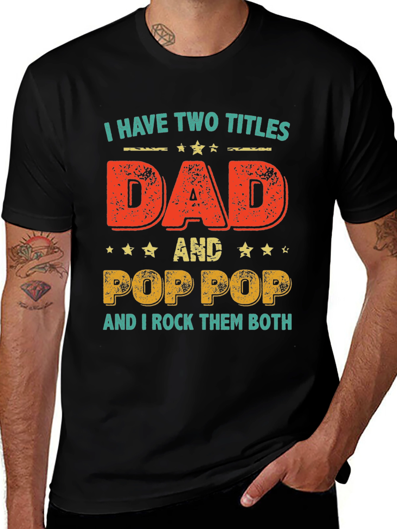Variant 5 of Dad & Pop Pop T-Shirt - I Have Two Titles Tee
