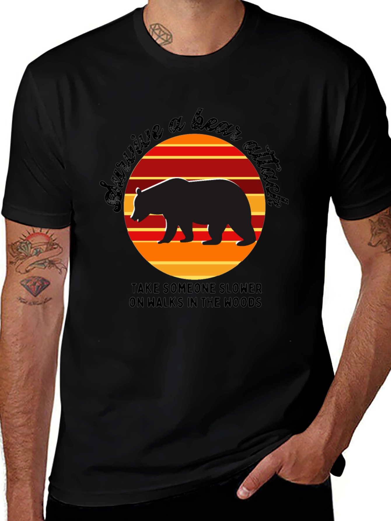 Variant 30 of Survive a Bear Attack T-Shirt Funny Graphic Tee