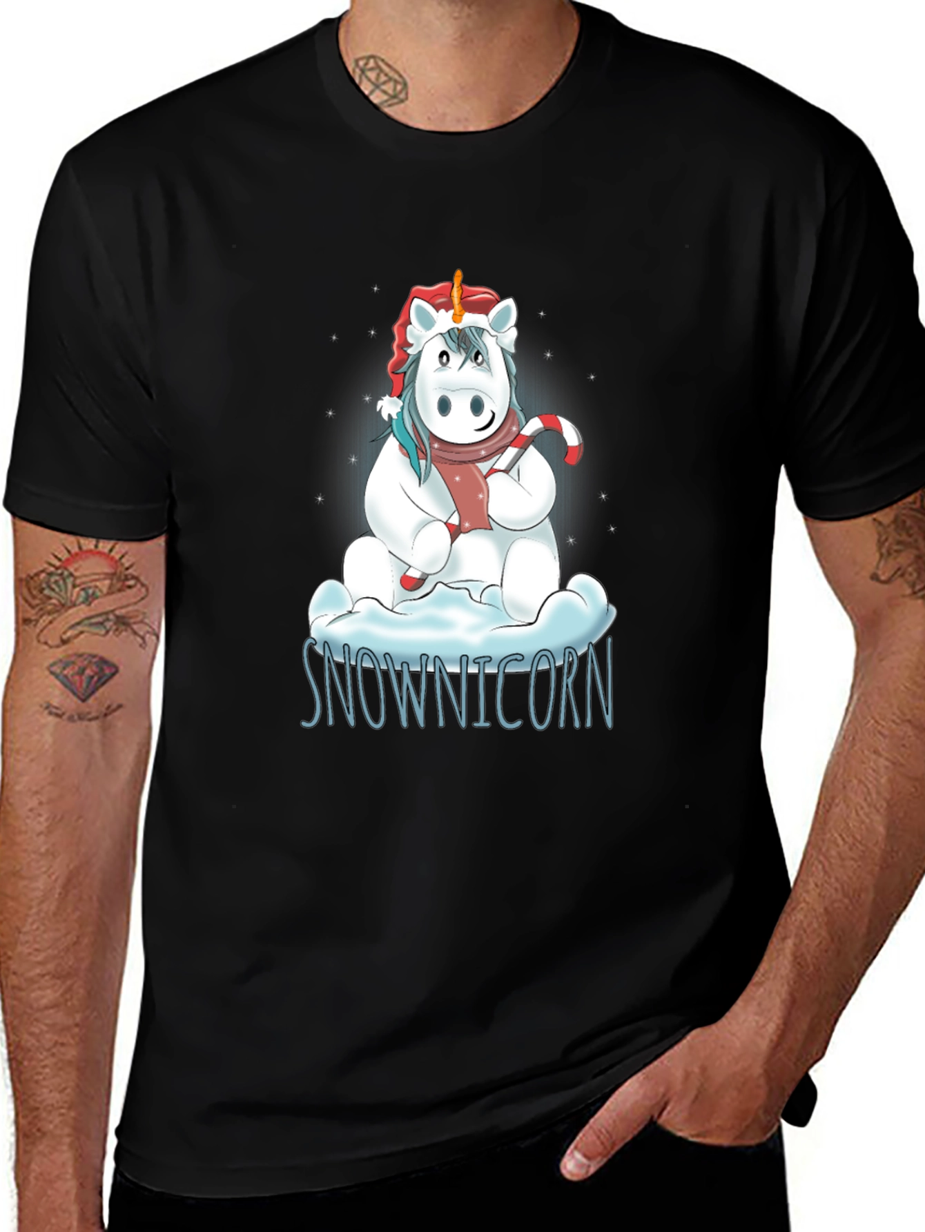Variant 25 of Snownicorn Graphic T-Shirt - Christmas Unicorn Tee