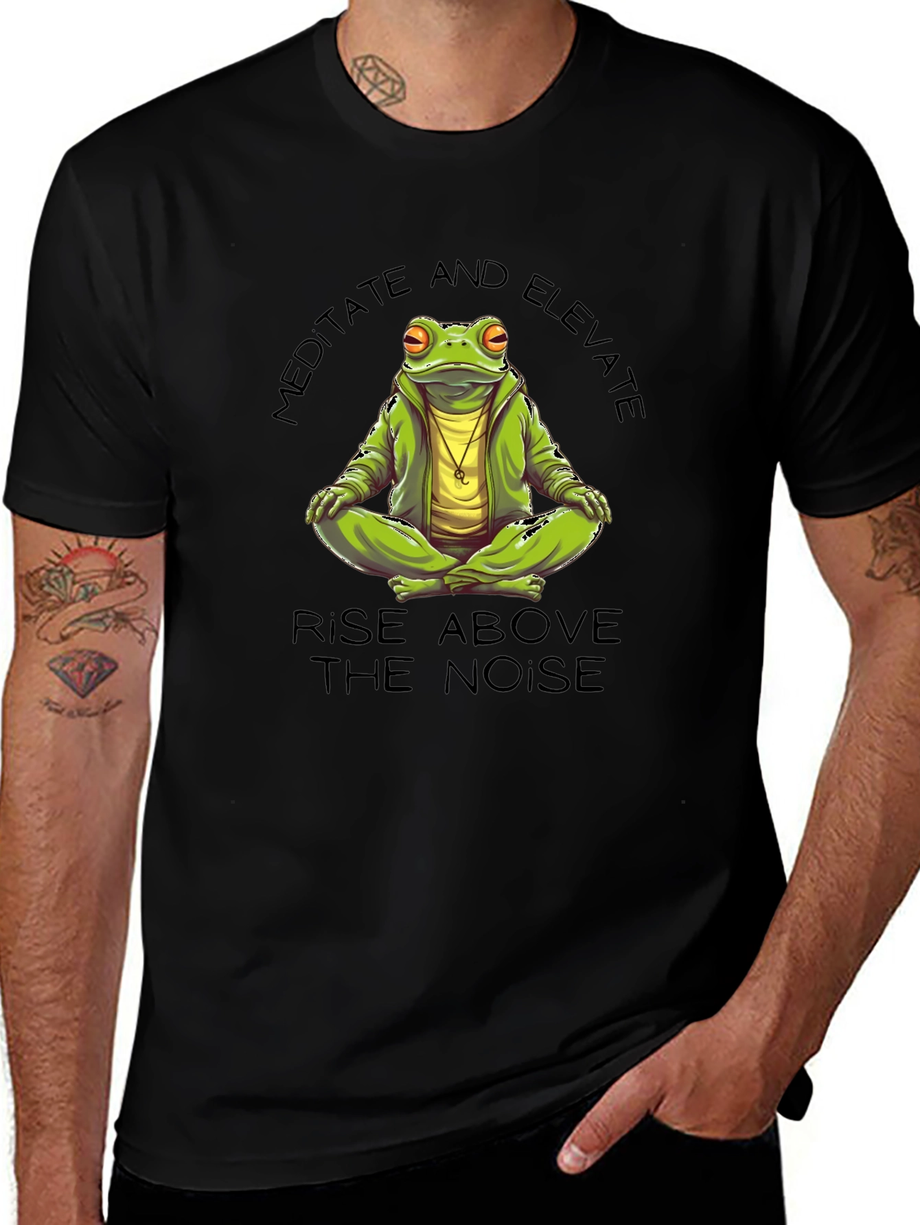Variant 18 of Meditate & Elevate Frog T-Shirt - Rise Above Noise