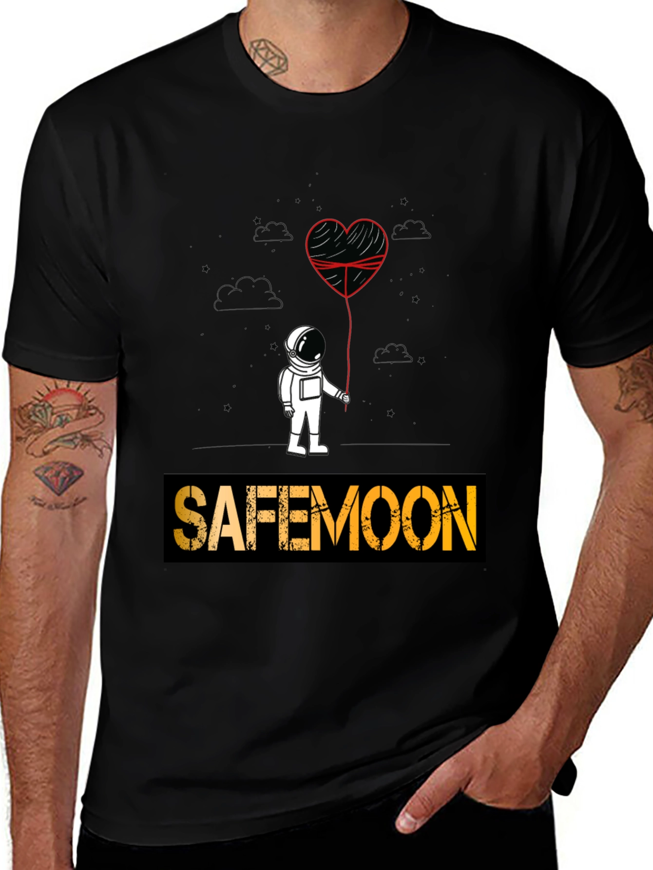 Variant 30 of Safemoon Astronaut Heart Balloon Graphic Tee