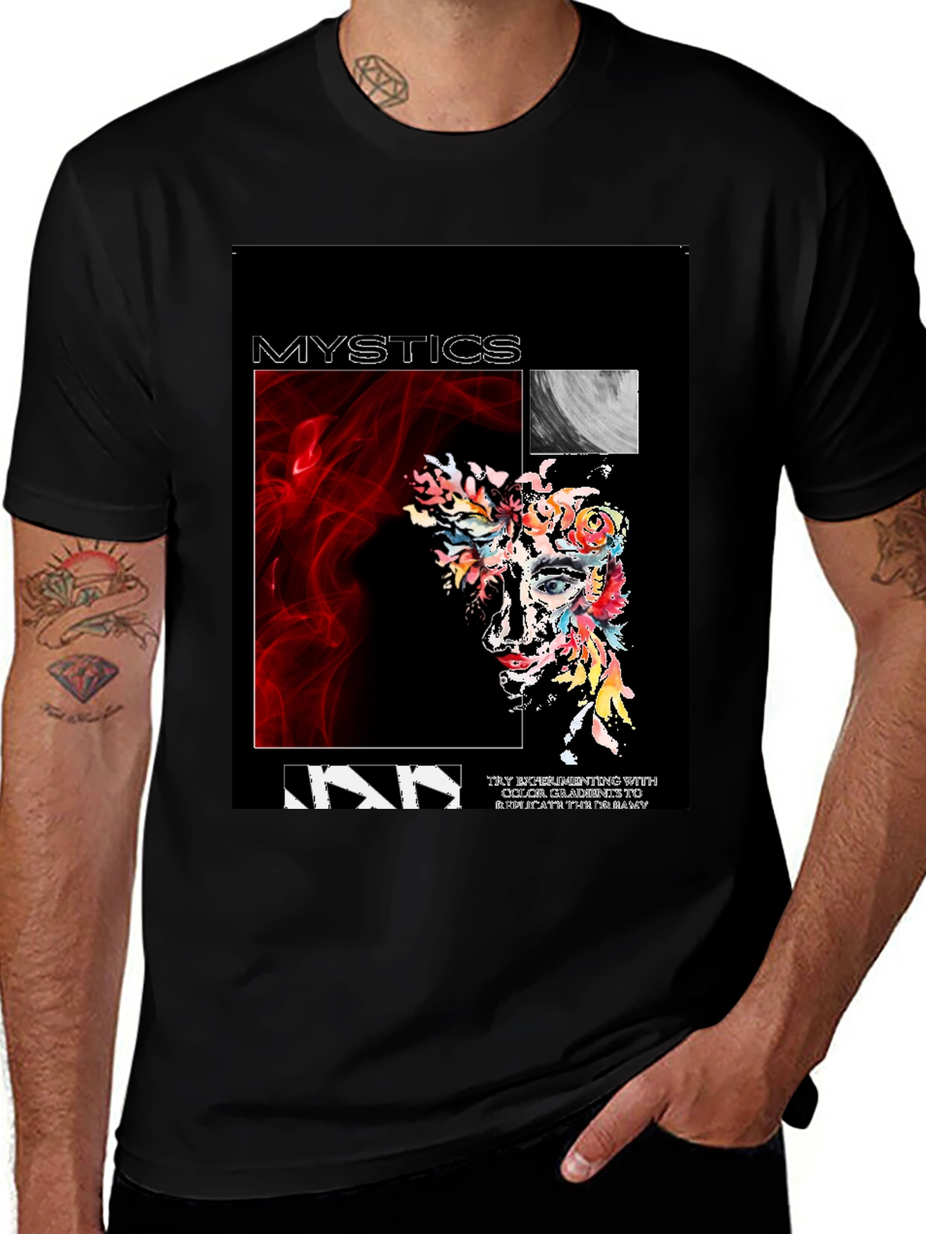 Variant 28 of Mystics Graphic Print Black T-Shirt