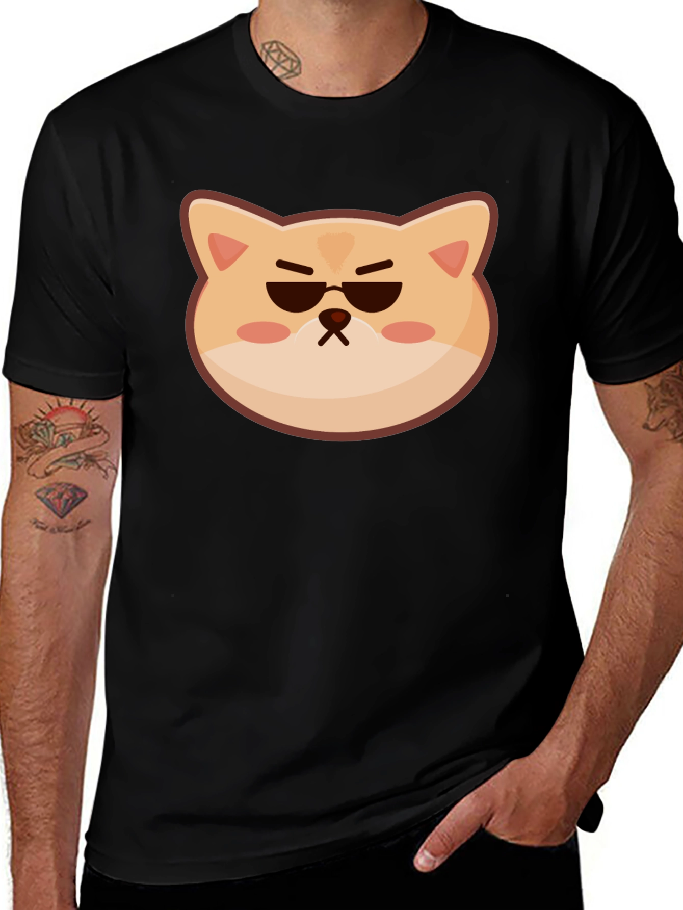 Cool Cat Graphic Tee - Unisex Black T-Shirt