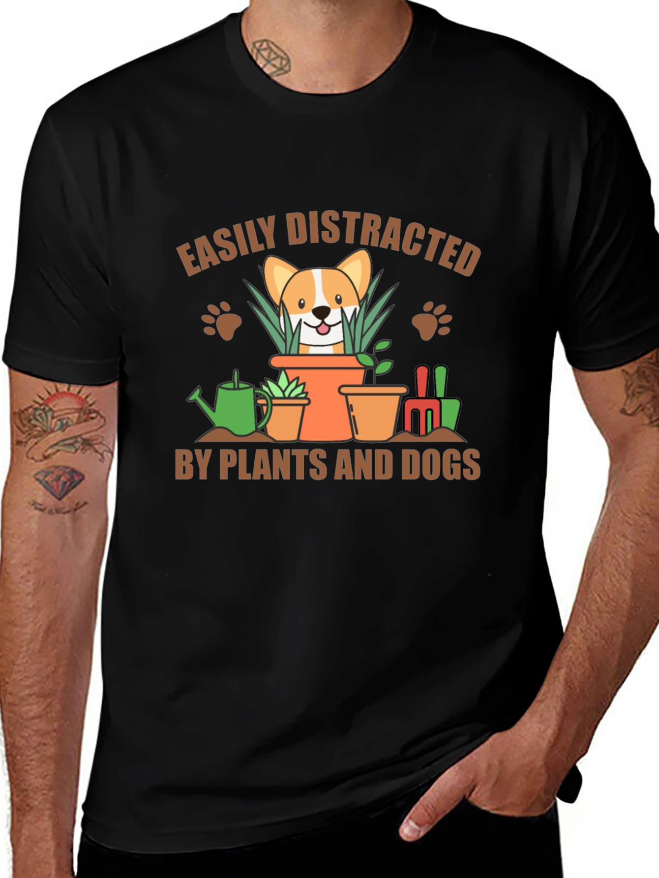 Variant 8 of Easily Distracted by Plants and Dogs T-Shirt