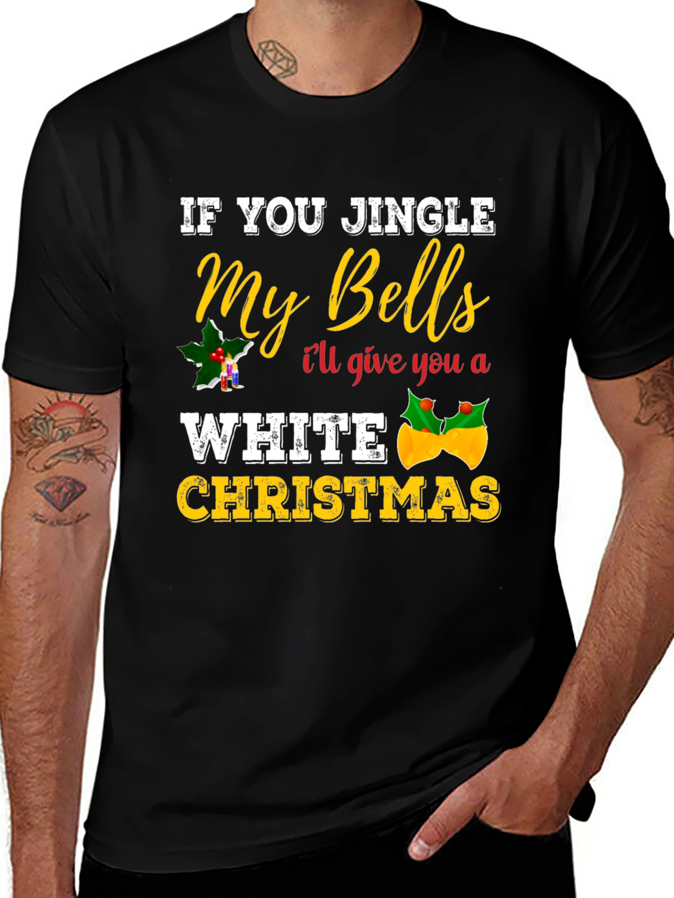 Jingle My Bells Adult Humor Christmas Graphic Tee