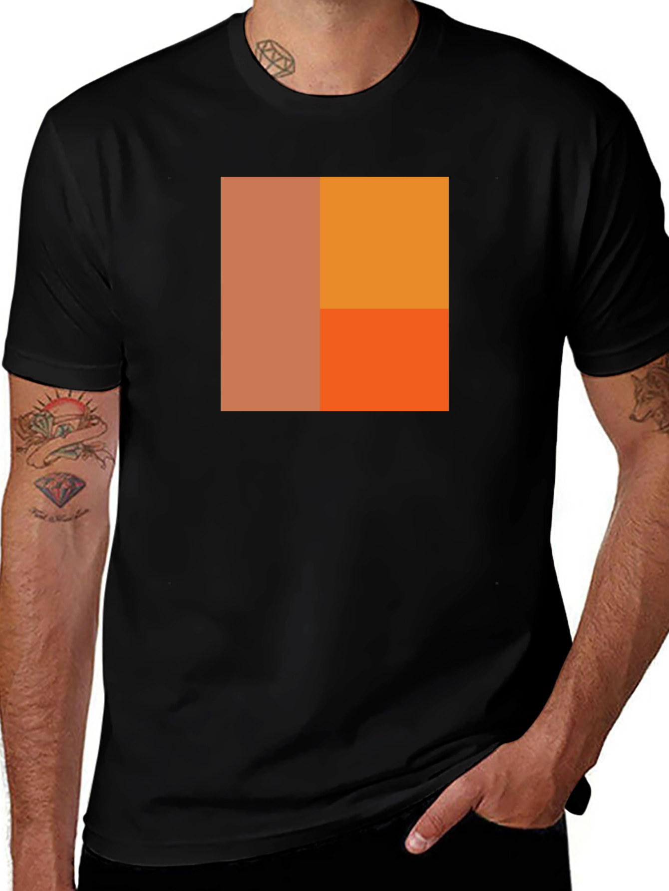 Variant 18 of Geometric Color Block T-Shirt - Modern Art Tee