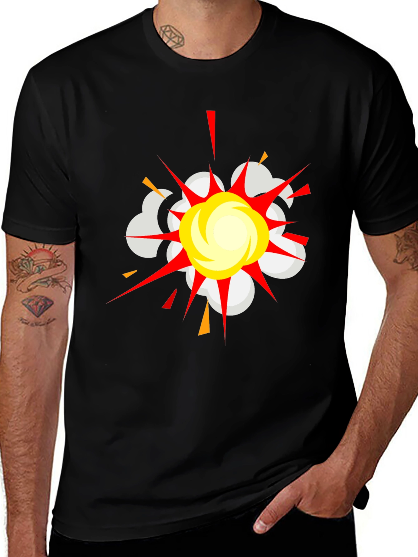 Variant 28 of Explosion Graphic Black T-Shirt