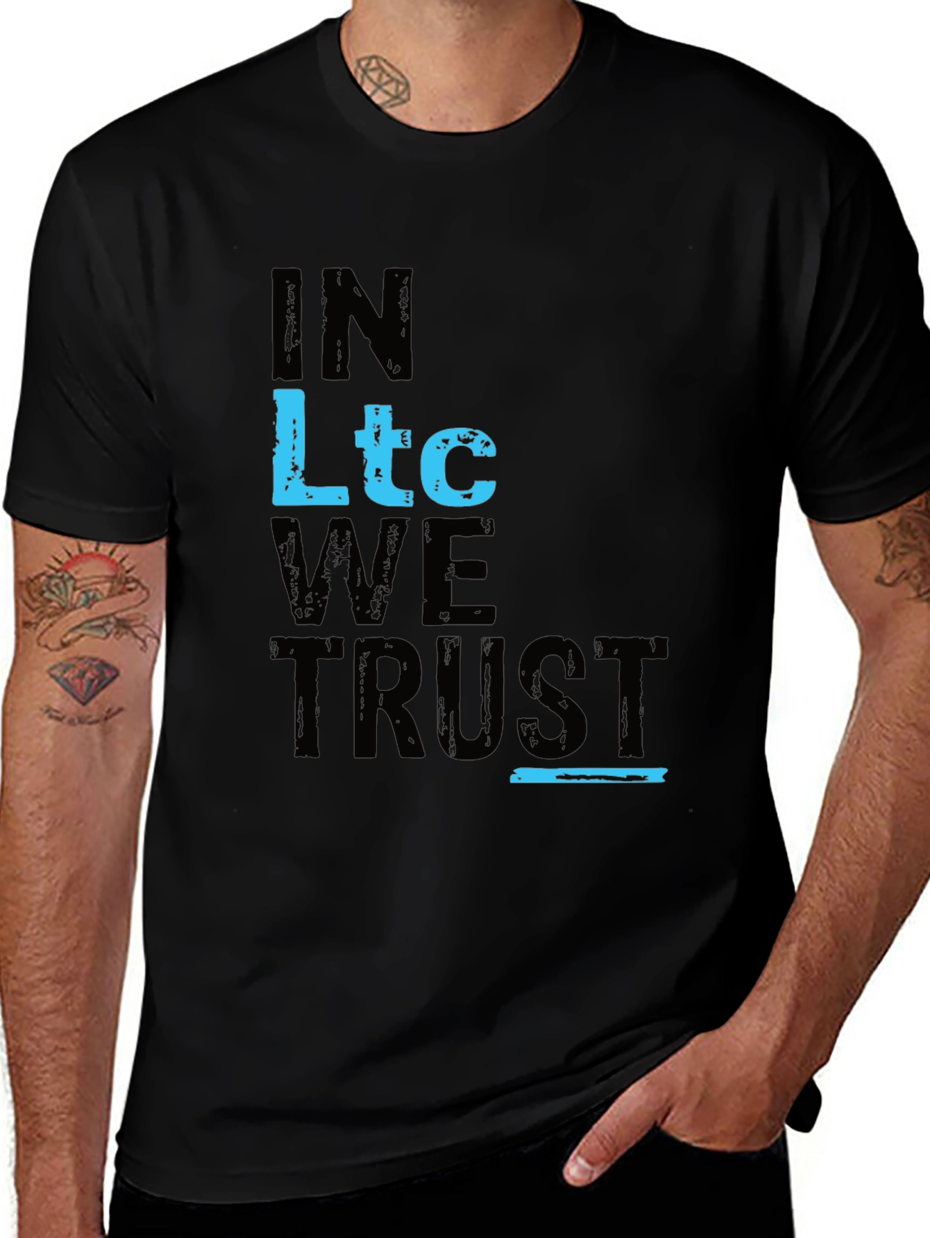 In Ltc We Trust Black T-Shirt
