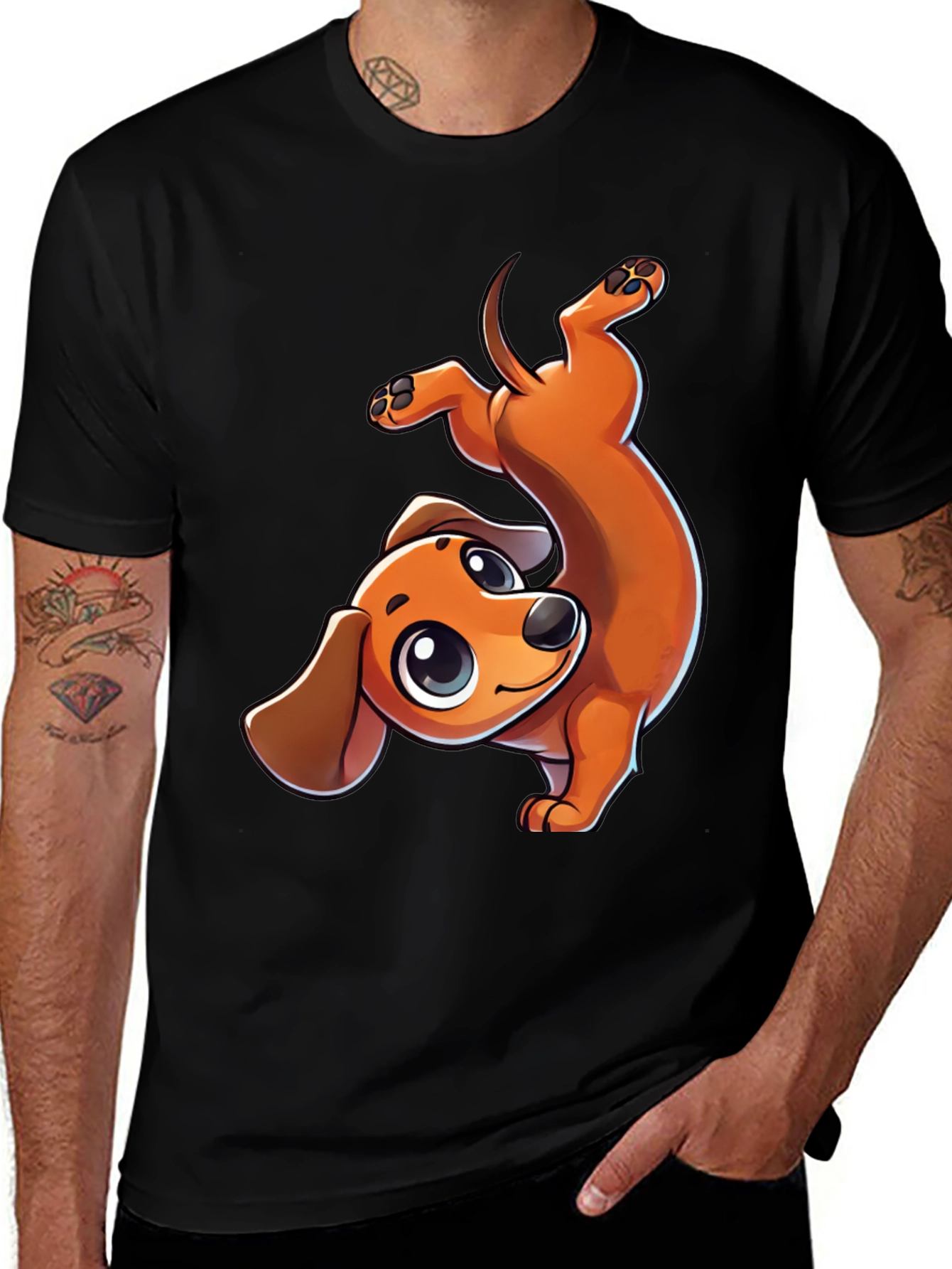 Variant 27 of Cute Dachshund Cartoon Graphic T-Shirt