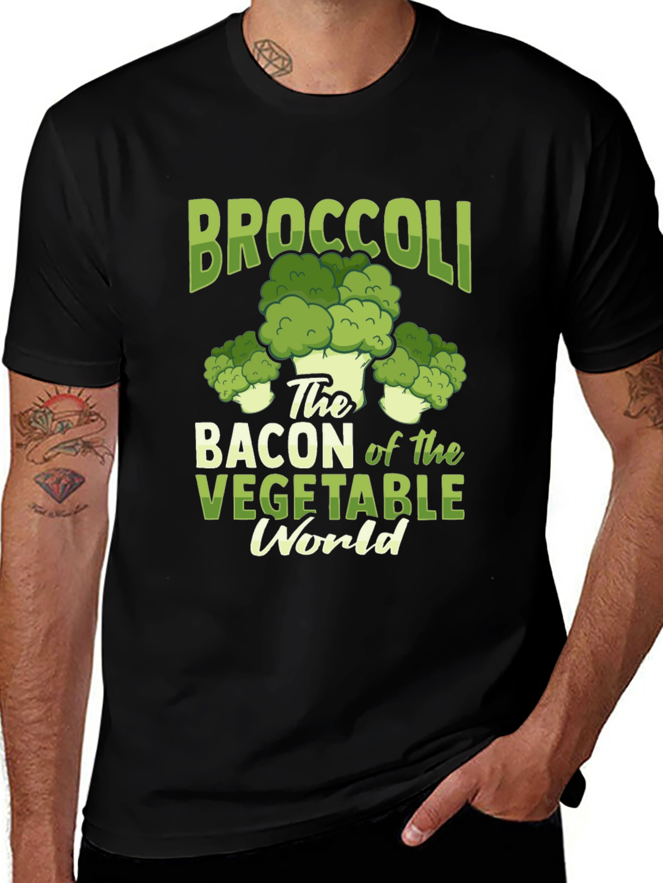 Variant 16 of Broccoli Bacon Vegetable World Graphic Tee